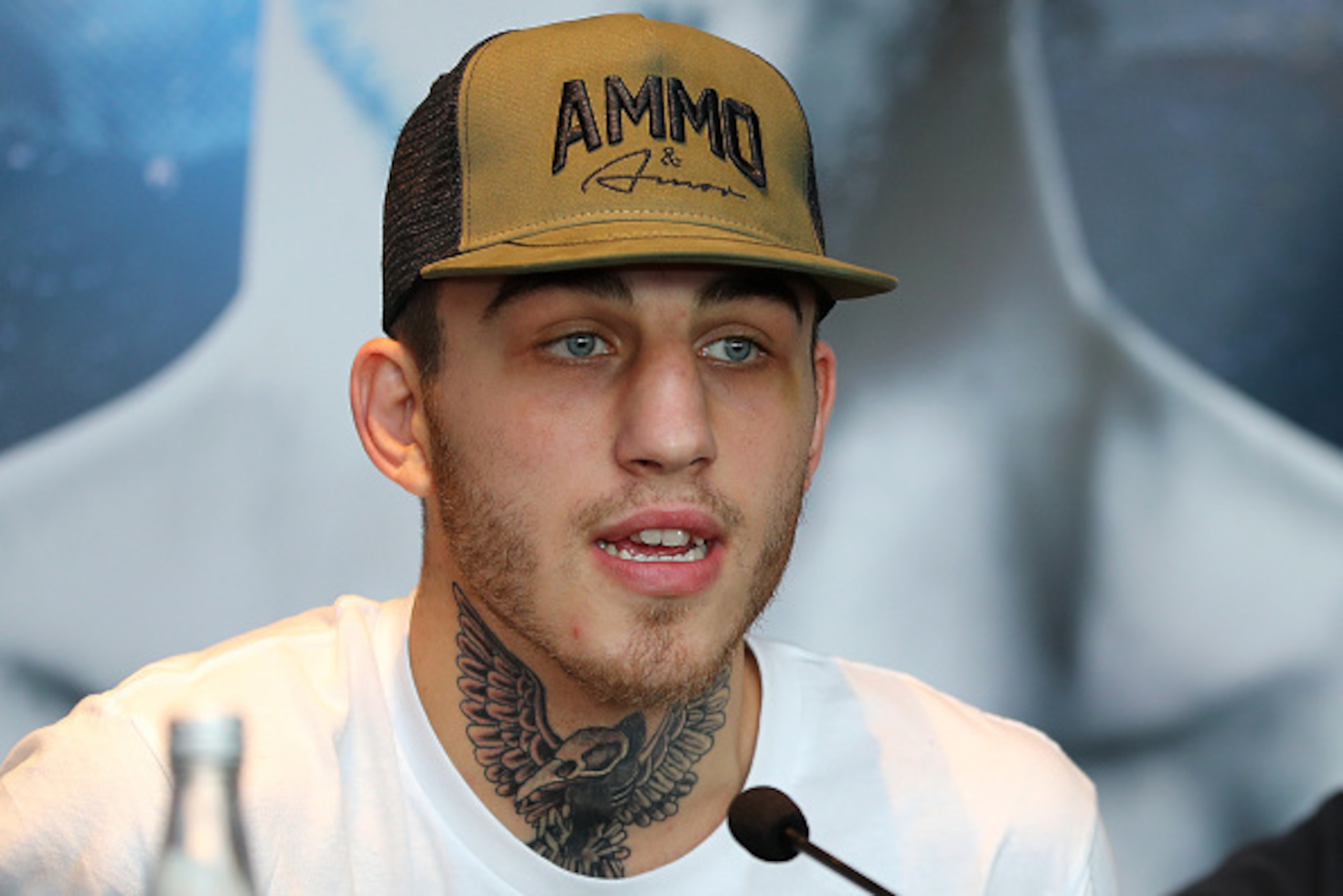 BIRMINGHAM, ENGLAND - SEPTEMBER 27:  Sam Eggington speaks to the media during a press conference for the 'Bragging Rights' Matchroom Boxing promotion at the Barclaycard Arena on September 27, 2016 in Birmingham, England.  (Photo by Richard Heathcote/Getty