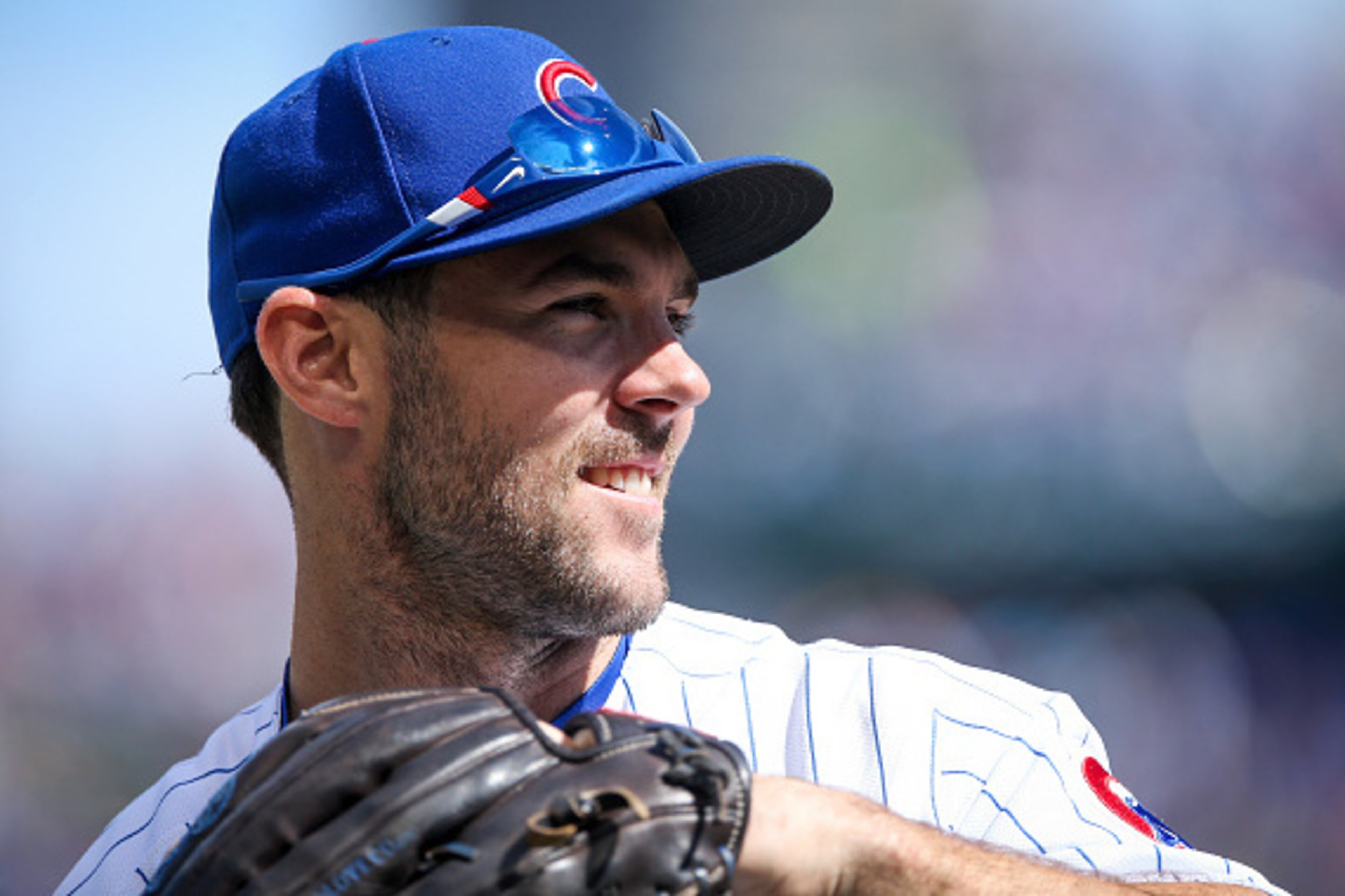 CHICAGO, IL - SEPTEMBER 18:  Matt Szczur #20 of the Chicago Cubs warms up before the game against the Milwaukee Brewers at Wrigley Field on September 18, 2016 in Chicago, Illinois. (Photo by Dylan Buell/Getty Images)