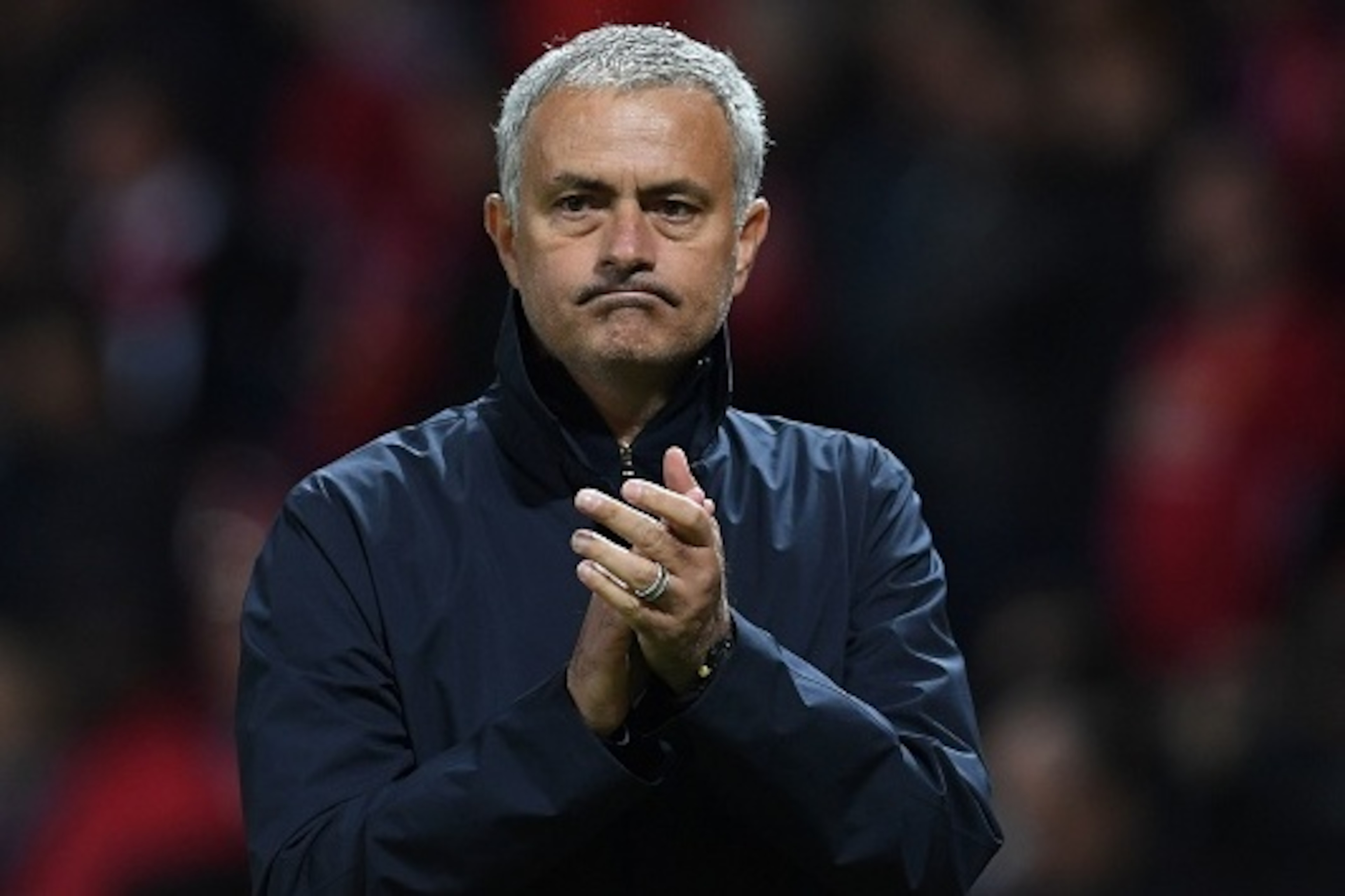 Manchester United's Portuguese manager Jose Mourinho applauds the fans following the UEFA Europa League group A football match between Manchester United and Zorya Luhansk at Old Trafford stadium in Manchester, north-west England, on September 29, 2016.
Ma