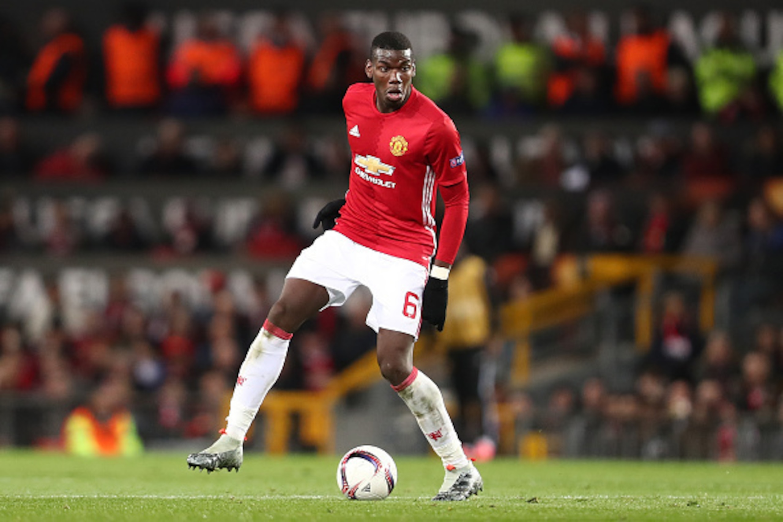 MANCHESTER, ENGLAND - OCTOBER 20:  Paul Pogba of Manchester United in action during the UEFA Europa League match between Manchester United FC and Fenerbahce SK at Old Trafford on October 20, 2016 in Manchester, England.  (Photo by James Baylis - AMA/Getty