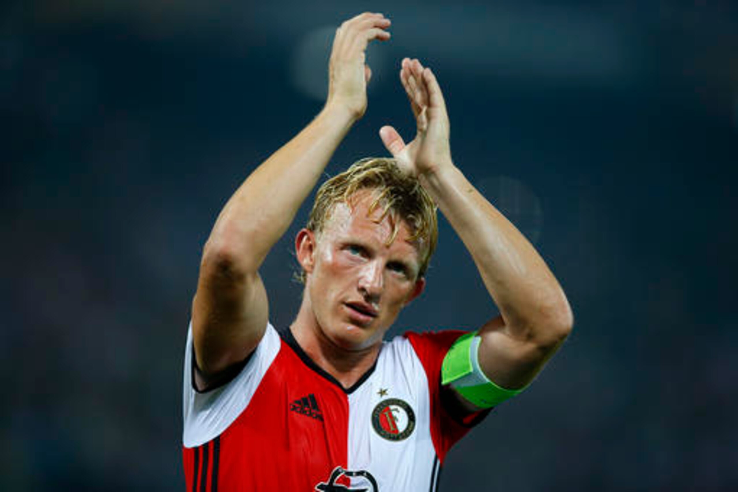 Dirk Kuyt celebrates his side's win over United. Dirk Kuyt celebrates his side's win over United.
