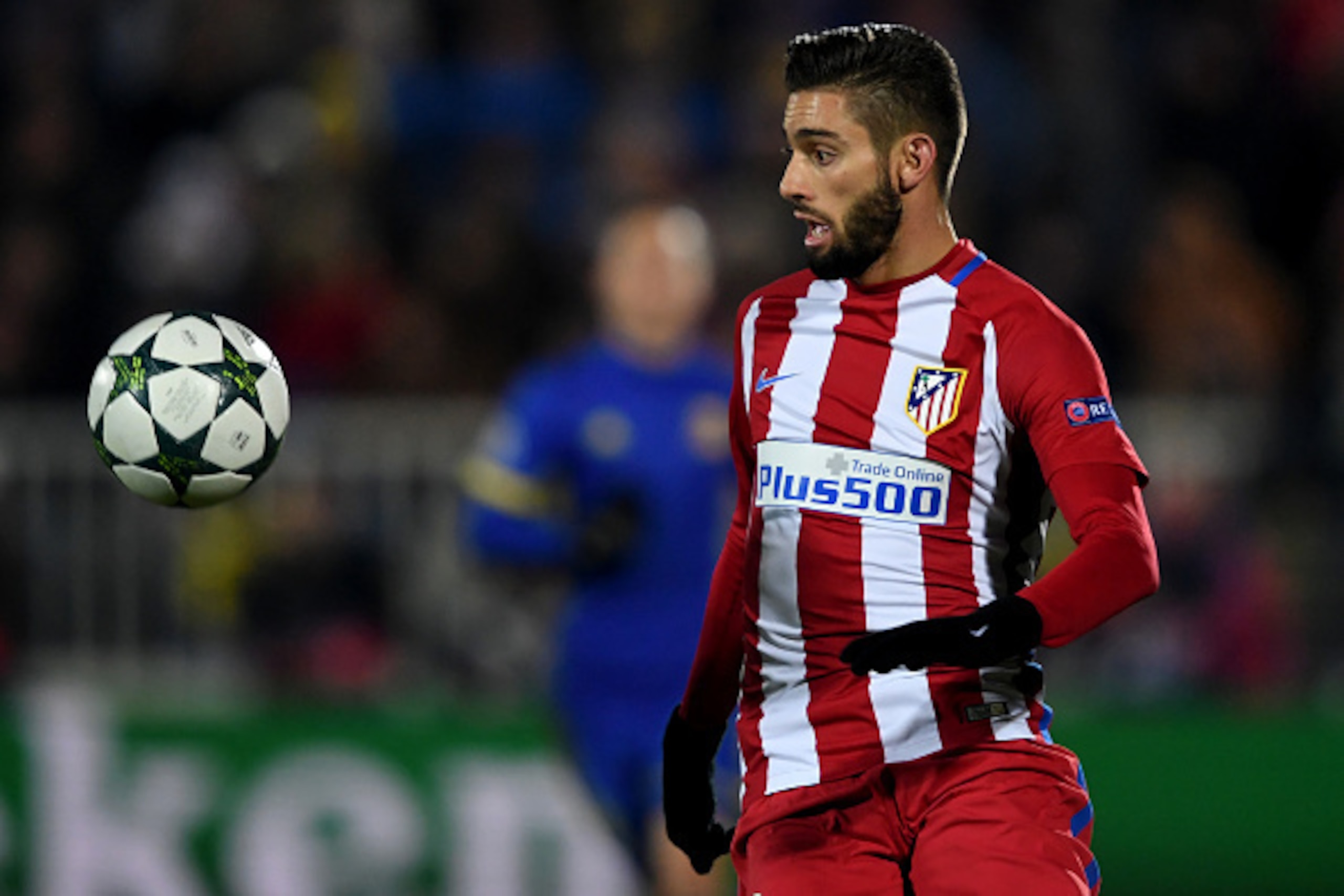 Atletico Madrid's Belgian midfielder Yannick Ferreira Carrasco controls the ball during the UEFA Champions League football match between FC Rostov and Club Atletico de Madrid in Rostov-on-Don on October 19, 2016. / AFP / Kirill KUDRYAVTSEV        (Photo c
