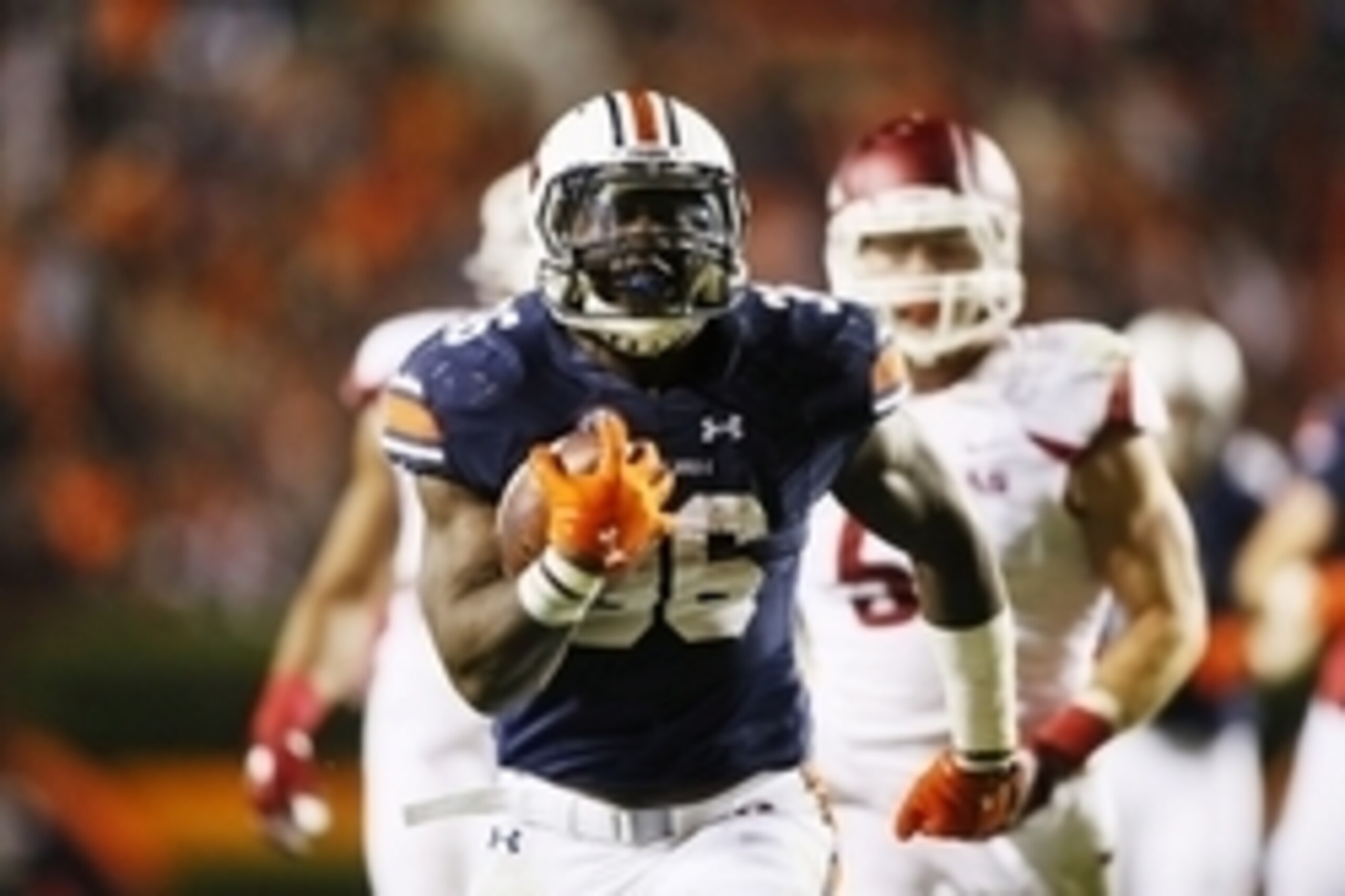 Oct 22, 2016; Auburn, AL, USA;  Auburn Tigers running back Kamryn Pittway (36) scores a touchdown during the third quarter against the Arkansas Razorbacks at Jordan Hare Stadium.  The Tigers beat the Razorbacks 56-3. Mandatory Credit: John Reed-USA TODAY 