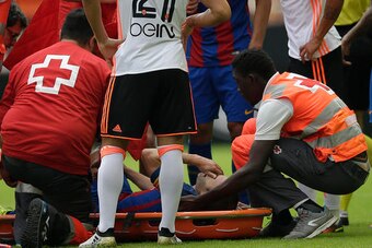 Andres Iniesta was taken off on a stretcher.