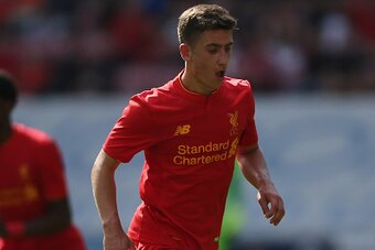 WIGAN, ENGLAND - JULY 17:  Cameron Brannagan of Liverpool during the Pre-Season Friendly match between Wigan Athletic and Liverpool at JJB Stadium on July 17, 2016 in Wigan, England.  (Photo by Nigel Roddis/Getty Images)