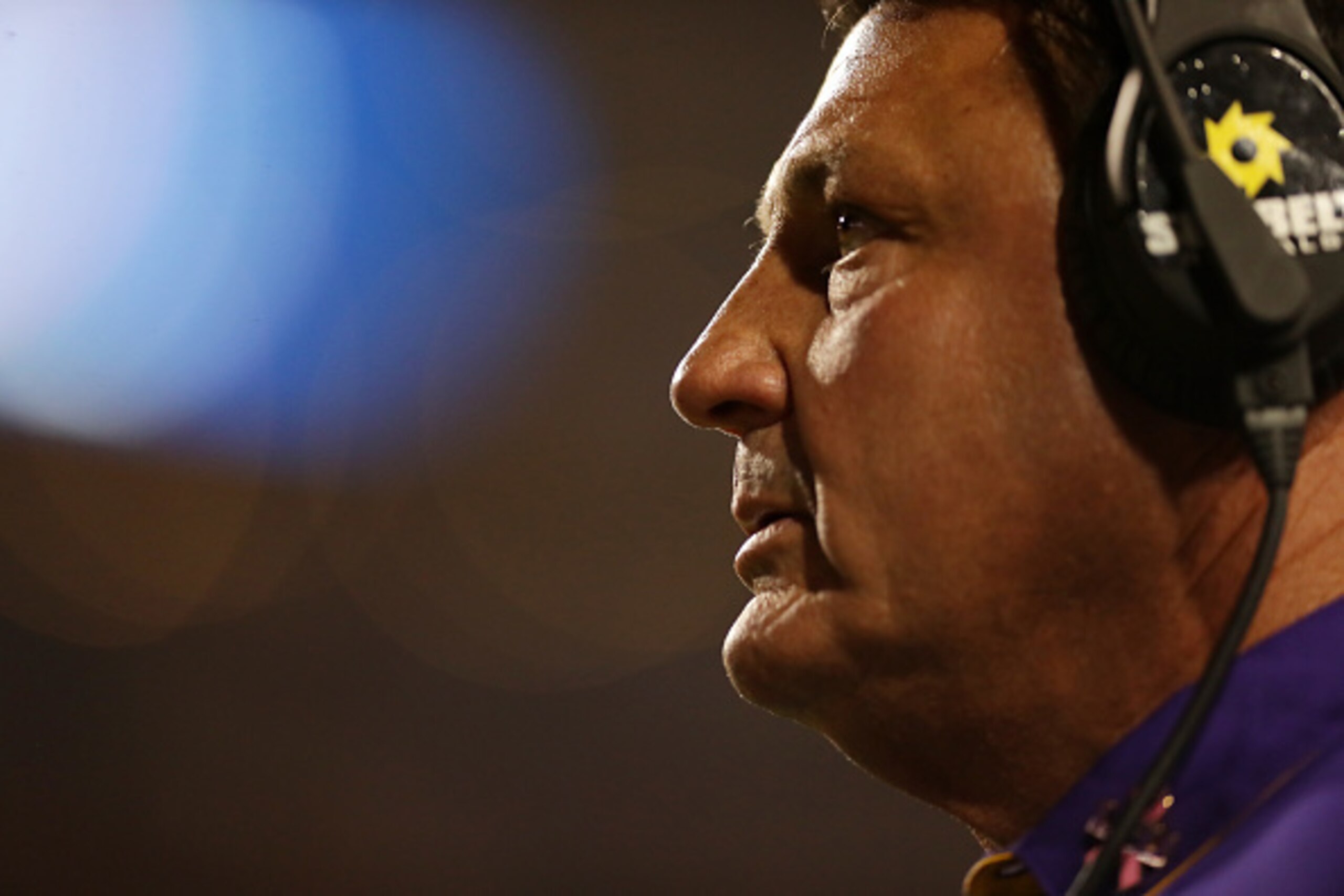 BATON ROUGE, LA - OCTOBER 01:  Interim head coach Ed Orgeron watches the game against the Missouri Tigers at Tiger Stadium on October 1, 2016 in Baton Rouge, Louisiana.  (Photo by Chris Graythen/Getty Images)