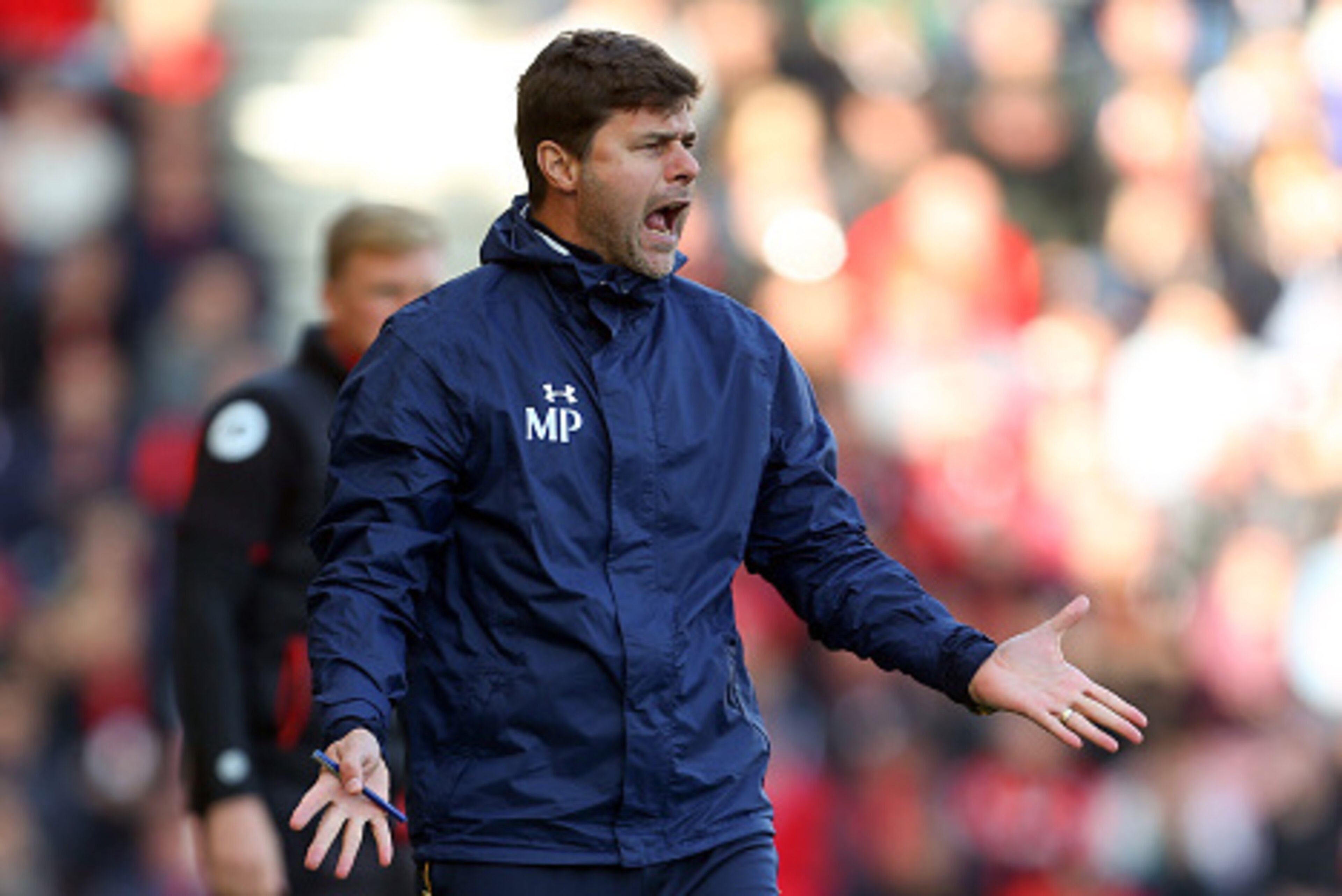 BOURNEMOUTH, ENGLAND - OCTOBER 22: Mauricio Pochettino manager of Tottenham Hotspur reacts during the Premier League match between AFC Bournemouth and Tottenham Hotspur at Vitality Stadium on October 22, 2016 in Bournemouth, England. (Photo by Catherine I