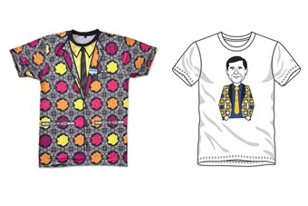 Left: 500 Level "Sager Strong" t-shirt. Right: Warriors' "Sager Strong" t-shirt.