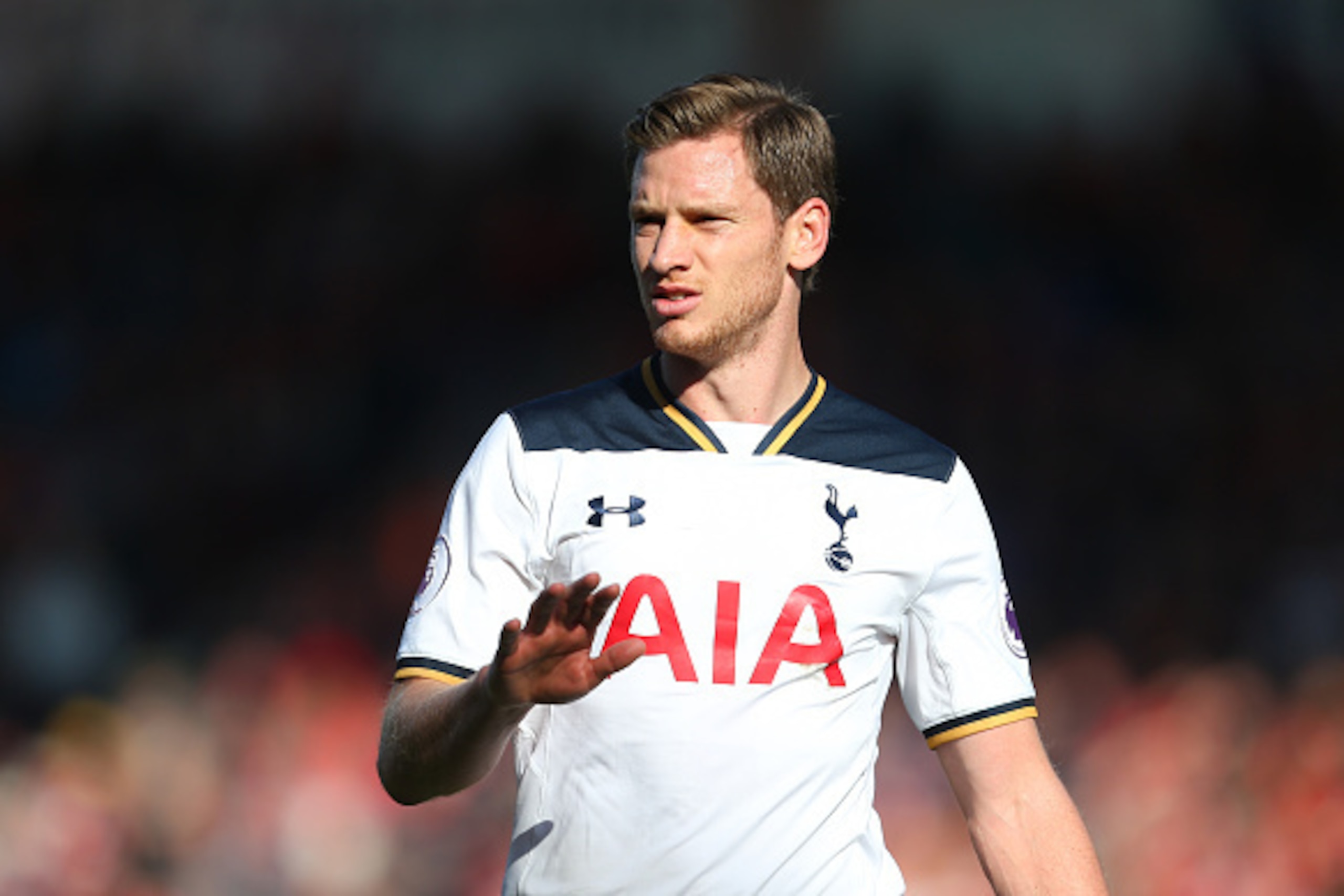 BOURNEMOUTH, ENGLAND - OCTOBER 22: Jan Vertonghen of Tottenham Hotspur during the Premier League match between AFC Bournemouth and Tottenham Hotspur at Vitality Stadium on October 22, 2016 in Bournemouth, England. (Photo by Catherine Ivill - AMA/Getty Ima