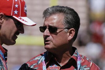 NFL Director of Officiating Mike Pereira on the sidelines   before  the 2005 Pro Bowl game at Aloha Stadium, Honolulu February 13, 2005.  (Photo by Al Messerschmidt/Getty Images)