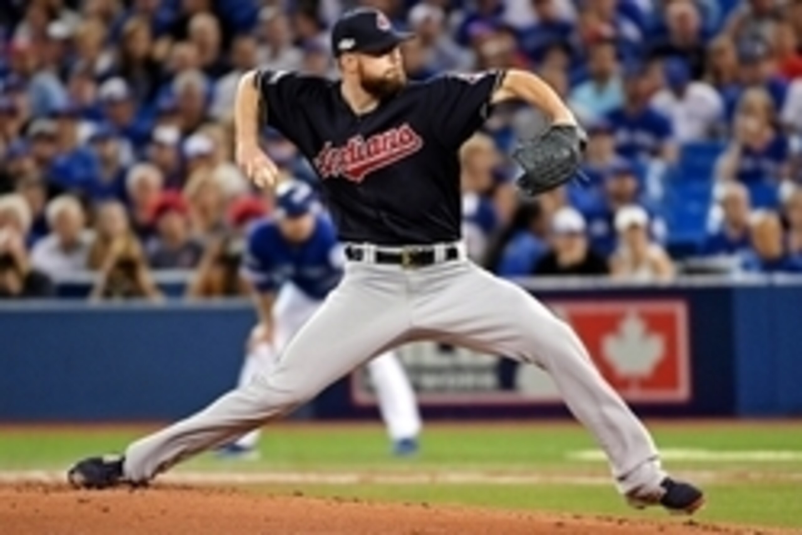 Oct 18, 2016; Toronto, Ontario, CAN; Cleveland Indians starting pitcher Corey Kluber (28) throws a pitch during the first inning against the Toronto Blue Jays in game four of the 2016 ALCS playoff baseball series at Rogers Centre. Mandatory Credit: Nick T Oct 18, 2016; Toronto, Ontario, CAN; Cleveland Indians starting pitcher Corey Kluber (28) throws a pitch during the first inning against the Toronto Blue Jays in game four of the 2016 ALCS playoff baseball series at Rogers Centre. Mandatory Credit: Nick T