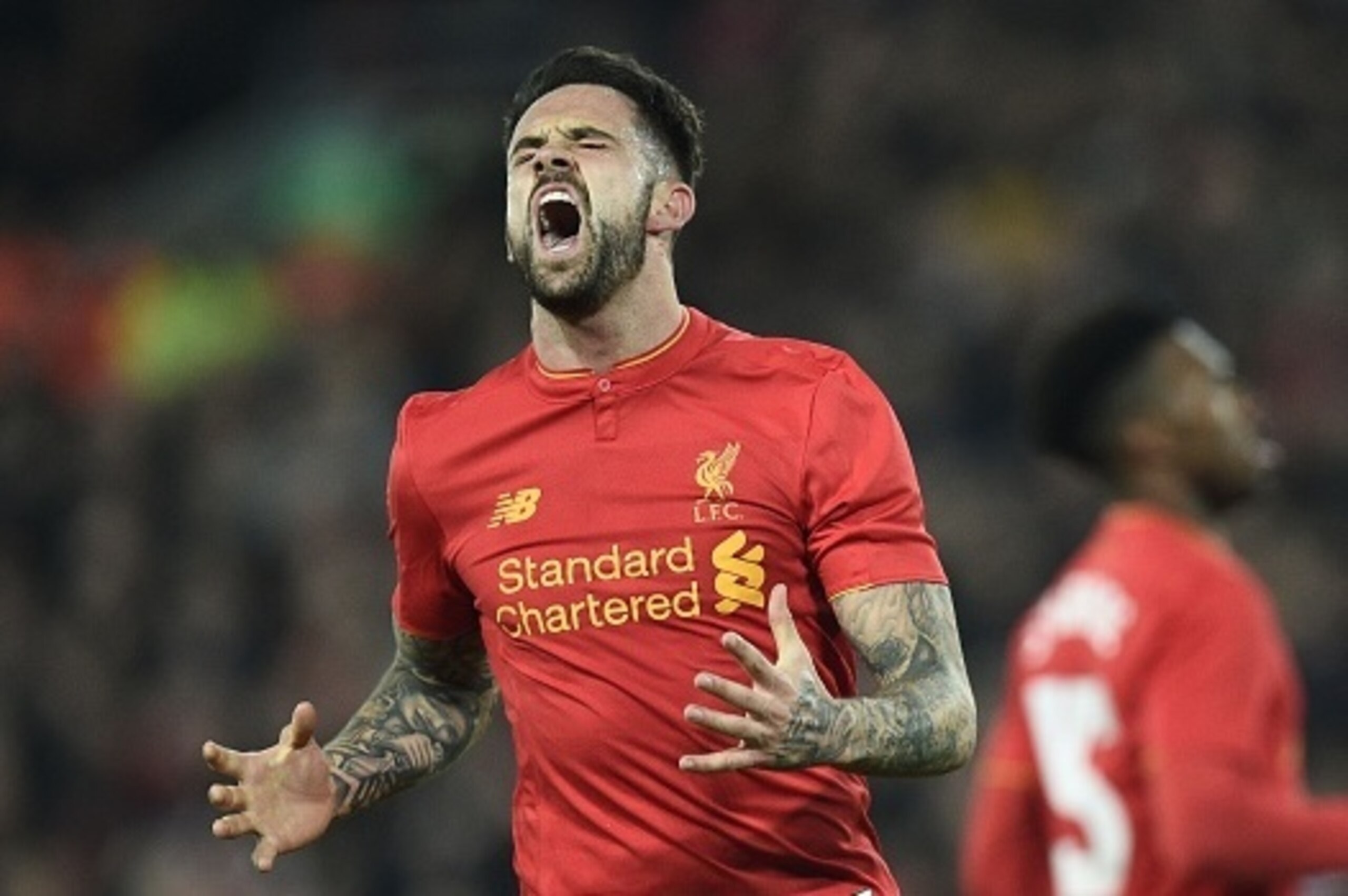 Liverpool's English striker Danny Ings reacts to missing a chance during the EFL (English Football League) Cup fourth round match between Liverpool and Tottenham Hotspur at Anfield in Liverpool north west England on October 25, 2016. / AFP / Oli SCARFF / 