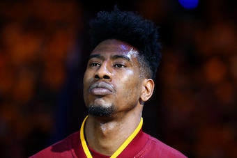 CLEVELAND, OH - MAY 19: Iman Shumpert #4 of the Cleveland Cavaliers before facing the Toronto Raptors for Game Two of the Eastern Conference Finals during the 2016 NBA Playoffs on May 19, 2016 at Quicken Loans Arena in Cleveland, Ohio. NOTE TO USER: User 
