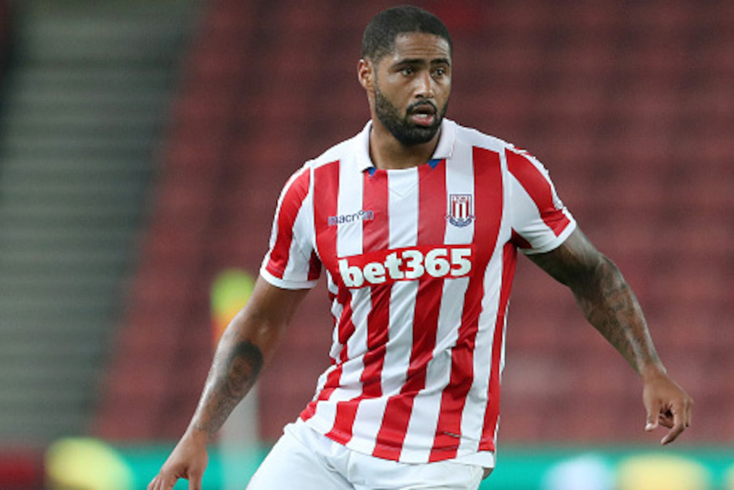 STOKE ON TRENT, ENGLAND - SEPTEMBER 21: Glen Johnson of Stoke City during the EFL Cup Third Round match between Stoke City and Hull City at Bet365 Stadium on September 21, 2016 in Stoke on Trent, England. (Photo by James Baylis - AMA/Getty Images)