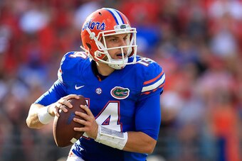 JACKSONVILLE, FL - OCTOBER 29: Luke Del Rio #14 of the Florida Gators in action during the first half of the game against the Georgia Bulldogs at EverBank Field on October 29, 2016 in Jacksonville, Florida. (Photo by Rob Foldy/Getty Images)