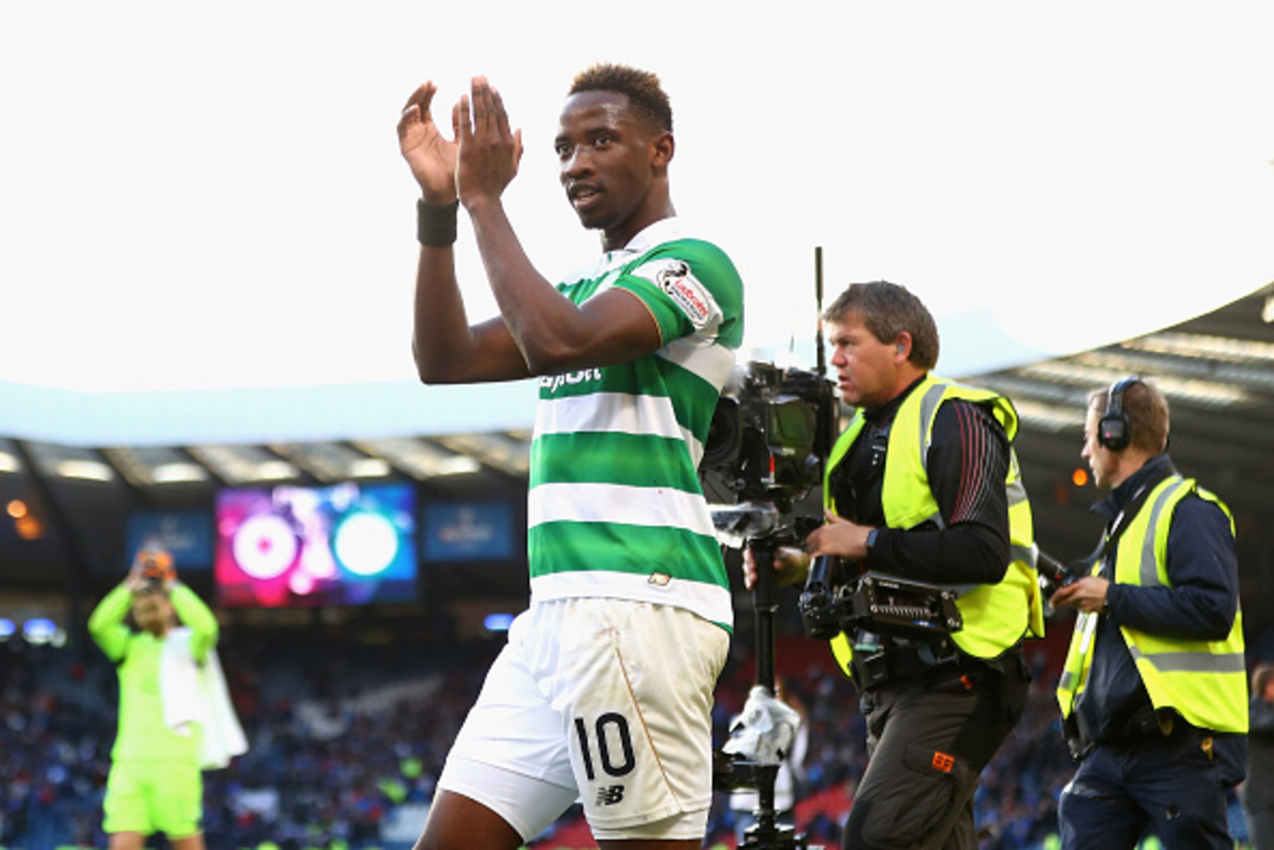 GLASGOW, SCOTLAND - OCTOBER 23: Moussa Dembele of Celtic celebrates victory during the Betfred Cup Semi Final match between Rangers and Celtic at Hampden Park on October 23, 2016 in Glasgow, Scotland. (Photo by Michael Steele/Getty Images) GLASGOW, SCOTLAND - OCTOBER 23: Moussa Dembele of Celtic celebrates victory during the Betfred Cup Semi Final match between Rangers and Celtic at Hampden Park on October 23, 2016 in Glasgow, Scotland. (Photo by Michael Steele/Getty Images)