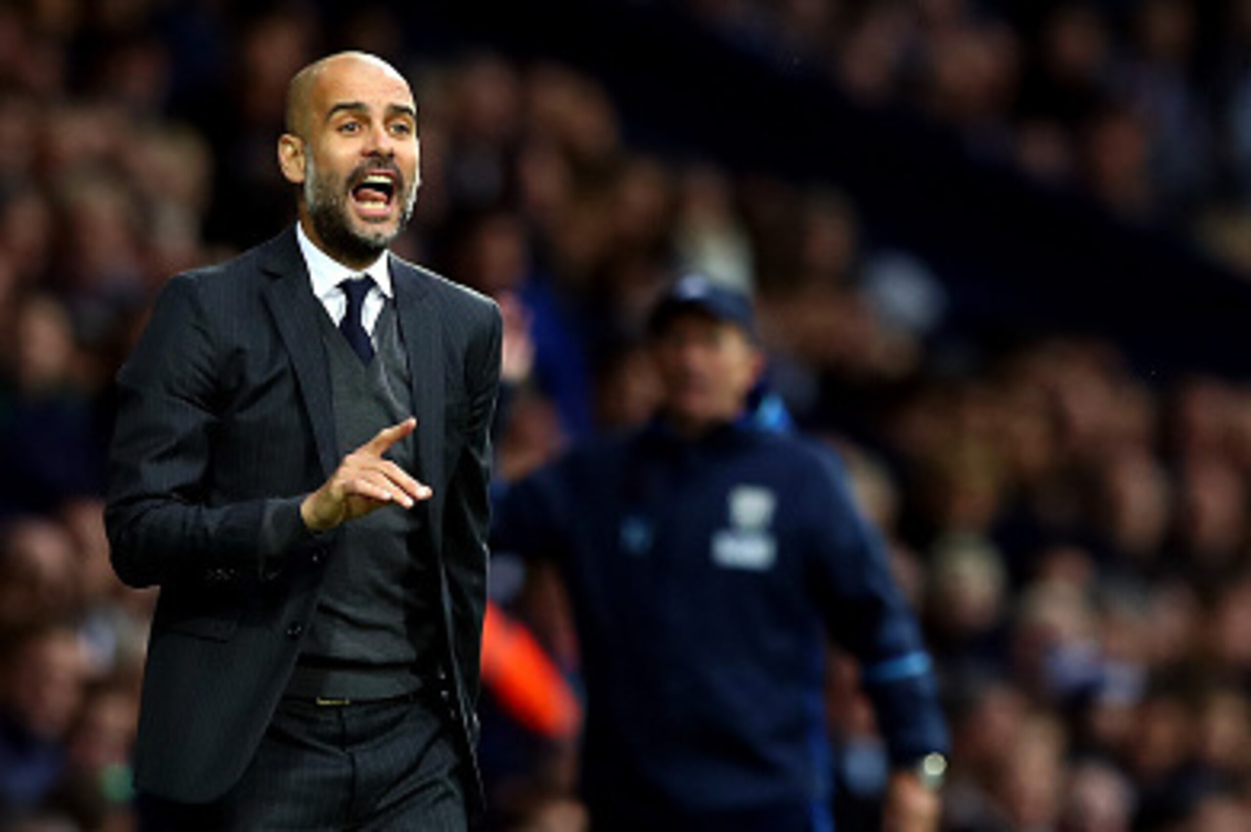 WEST BROMWICH, ENGLAND - OCTOBER 29: Josep Guardiola, Manager of Manchester City reacts during the Premier League match between West Bromwich Albion and Manchester City at The Hawthorns on October 29, 2016 in West Bromwich, England. (Photo by Matthew Le WEST BROMWICH, ENGLAND - OCTOBER 29: Josep Guardiola, Manager of Manchester City reacts during the Premier League match between West Bromwich Albion and Manchester City at The Hawthorns on October 29, 2016 in West Bromwich, England. (Photo by Matthew Le