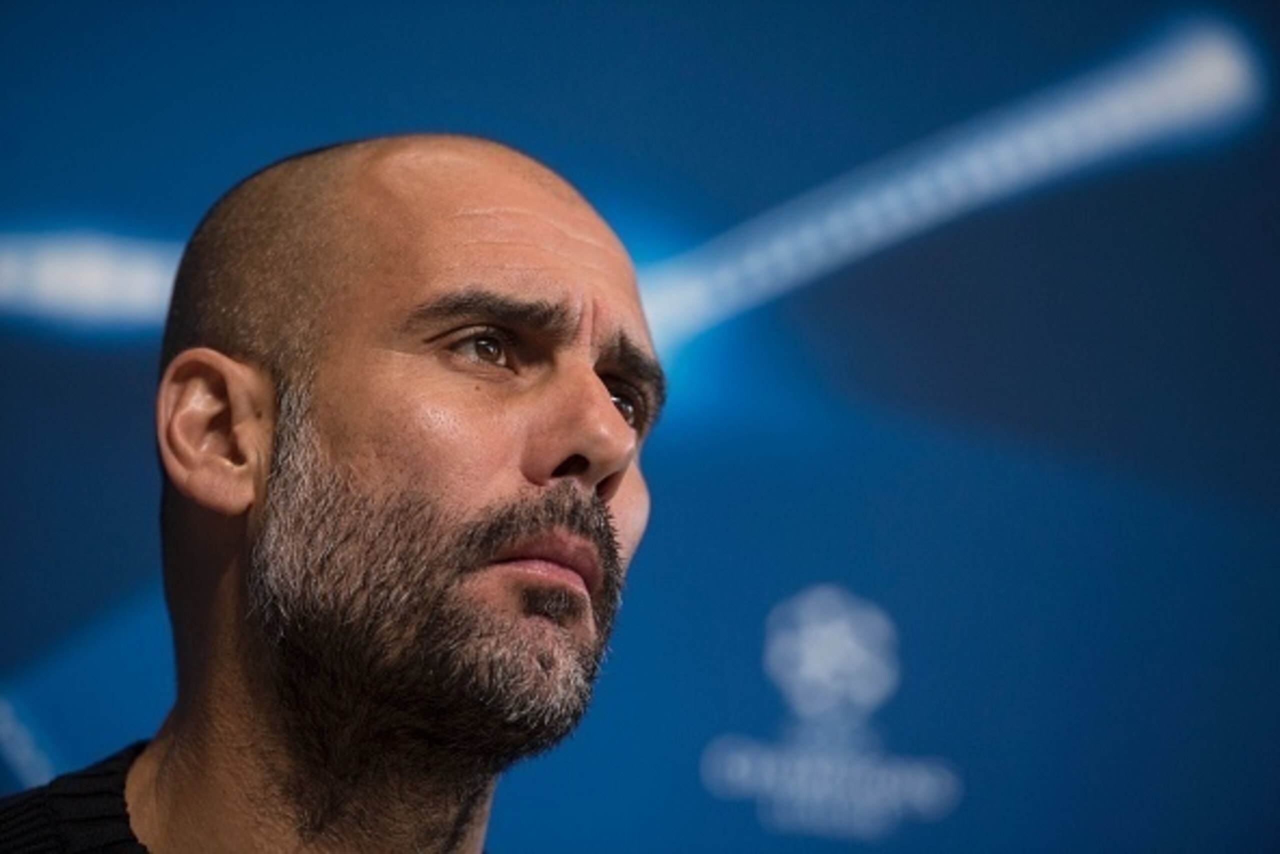 Manchester City's Spanish manager Pep Guardiola addresses the media during a press conference at the City Football Academy in Manchester, northern England, on October 31, 2016, ahead of their UEFA Champions League group C football match against Barcelona 