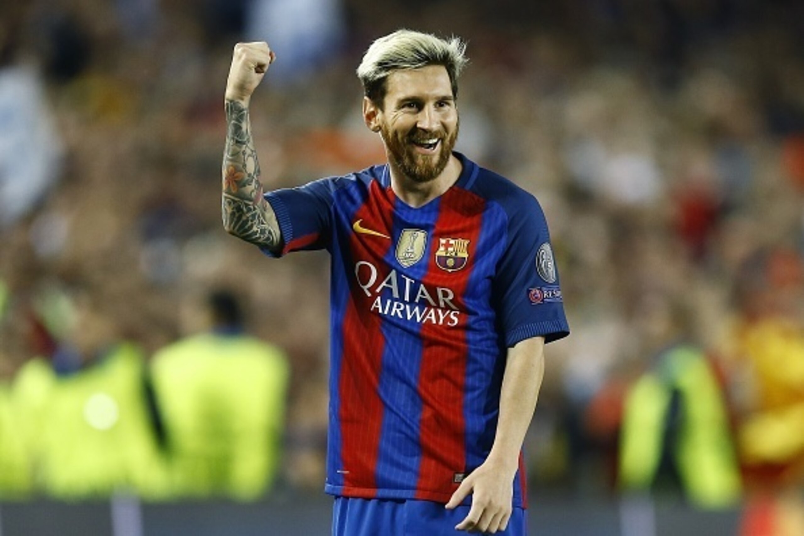 Lionel Messi of FC Barcelona scoredduring the UEFA Champions League group C match between FC Barcelona and Manchester City on October 19, 2016 at the Camp Nou stadium in Barcelona, Spain.(Photo by VI Images via Getty Images)
