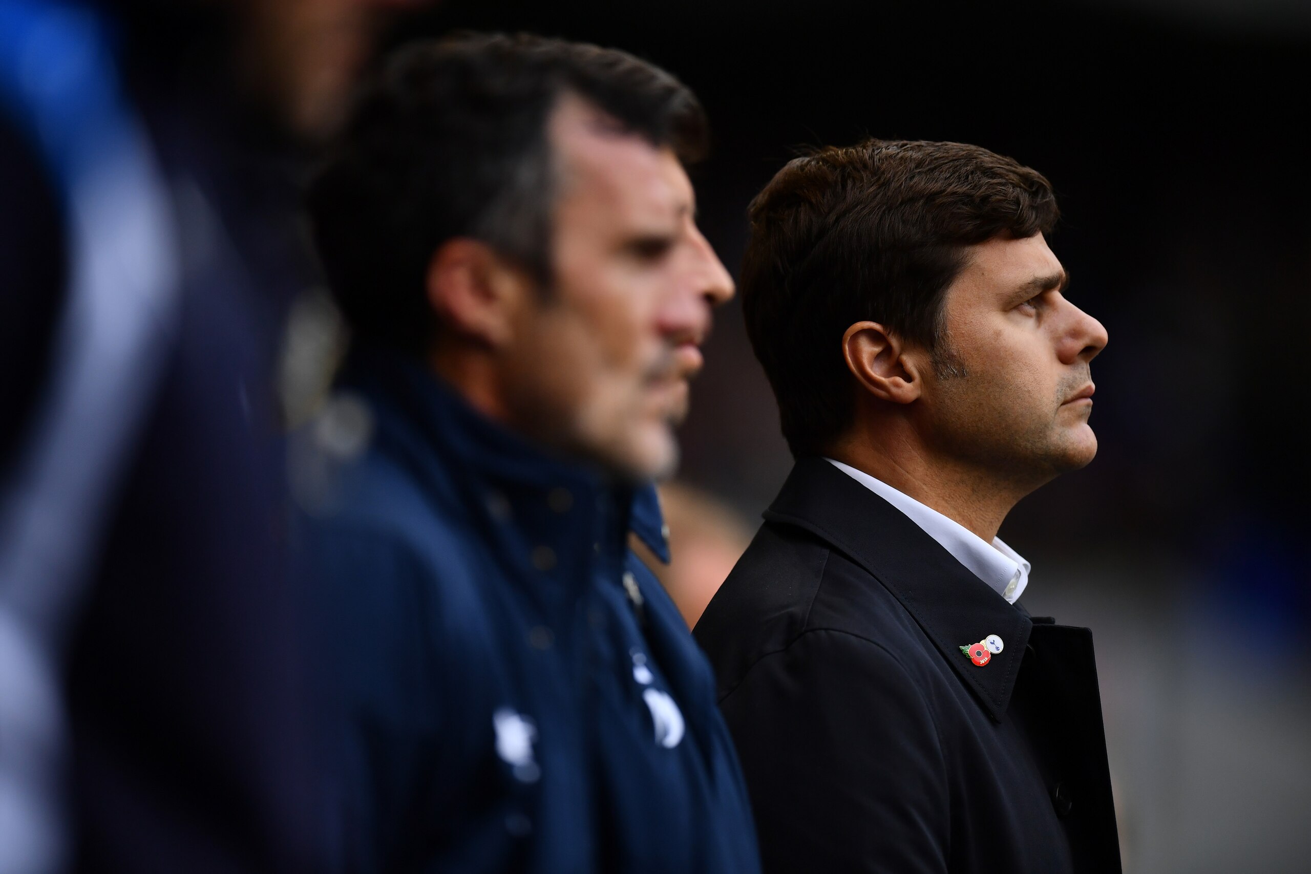LONDON, ENGLAND - OCTOBER 29:  Mauricio Pochettino (1st R), Manager of Tottenham Hotspur looks on prior to the Premier League match between Tottenham Hotspur and Leicester City at White Hart Lane on October 29, 2016 in London, England.  (Photo by Dan Mull