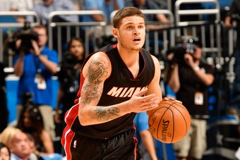 ORLANDO, FL - OCTOBER 26:  Tyler Johnson #8 of the Miami Heat brings the ball up court against the Orlando Magic on October 26, 2016 at Amway Center in Orlando, Florida. NOTE TO USER: User expressly acknowledges and agrees that, by downloading and or usin