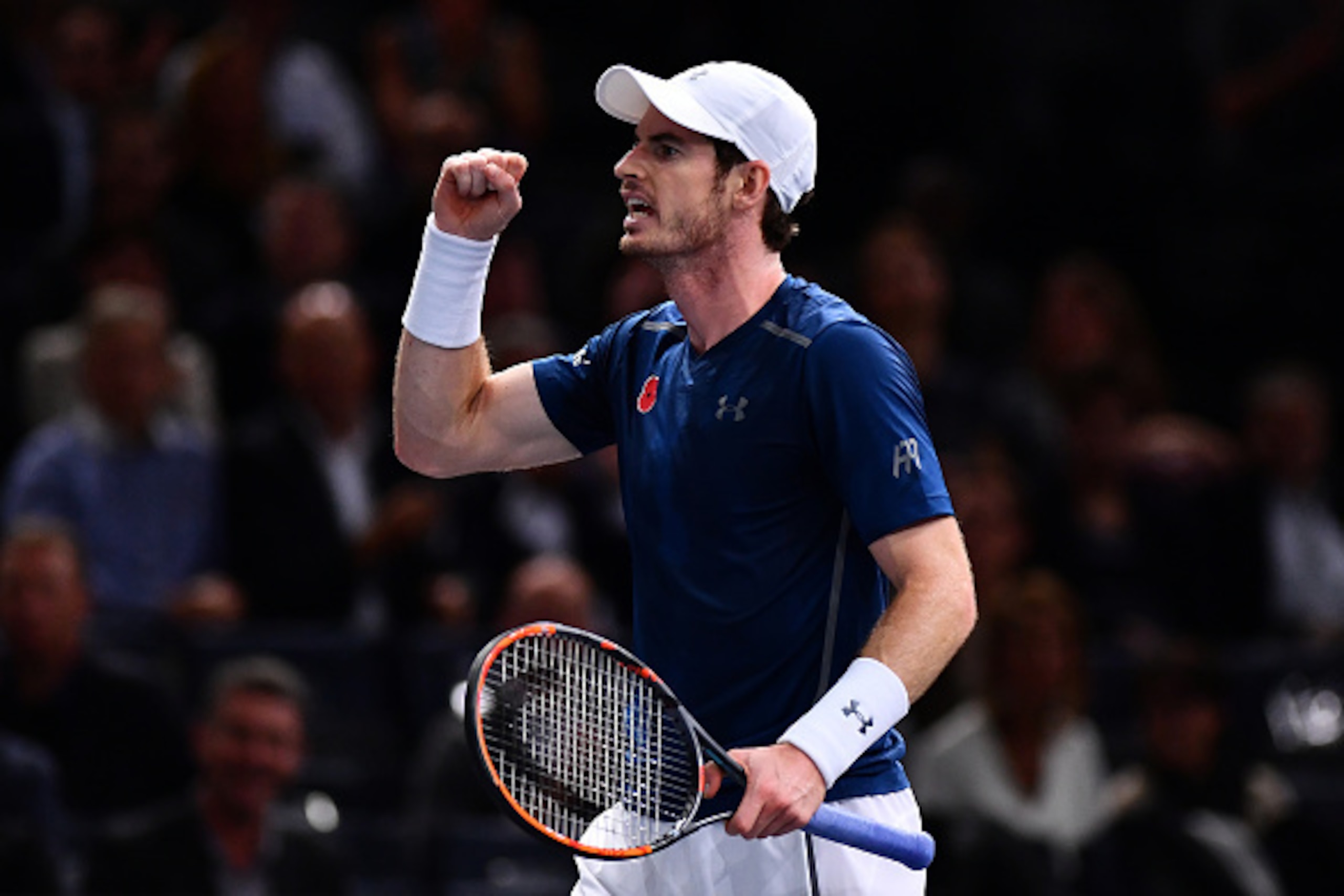 PARIS, FRANCE - NOVEMBER 02: Andy Murray of Great Britain reacts during his Mens Singles second round match against Fernando Verdasco of Spain on day three of the BNP Paribas Masters at Palais Omnisports de Bercy on November 2, 2016 in Paris, France. (Ph PARIS, FRANCE - NOVEMBER 02: Andy Murray of Great Britain reacts during his Mens Singles second round match against Fernando Verdasco of Spain on day three of the BNP Paribas Masters at Palais Omnisports de Bercy on November 2, 2016 in Paris, France. (Ph