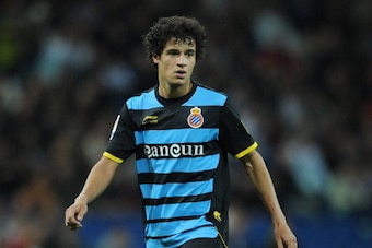 MADRID, SPAIN - MARCH 04:  Philippe Coutinho of RCD Espanyol looks on during the la Liga match between Real Madrid and Espanyol at Estadio Santiago Bernabeu on March 4, 2012 in Madrid, Spain.  (Photo by Jasper Juinen/Getty Images)