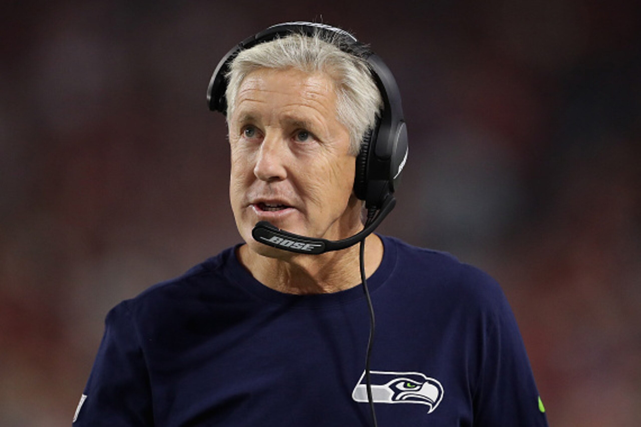 GLENDALE, AZ - OCTOBER 23:  Head coach Pete Carroll of the Seattle Seahawks on the sidelines during the NFL game against the Arizona Cardinals at the University of Phoenix Stadium on October 23, 2016 in Glendale, Arizona. The Cardinals and Seahawks tied 6
