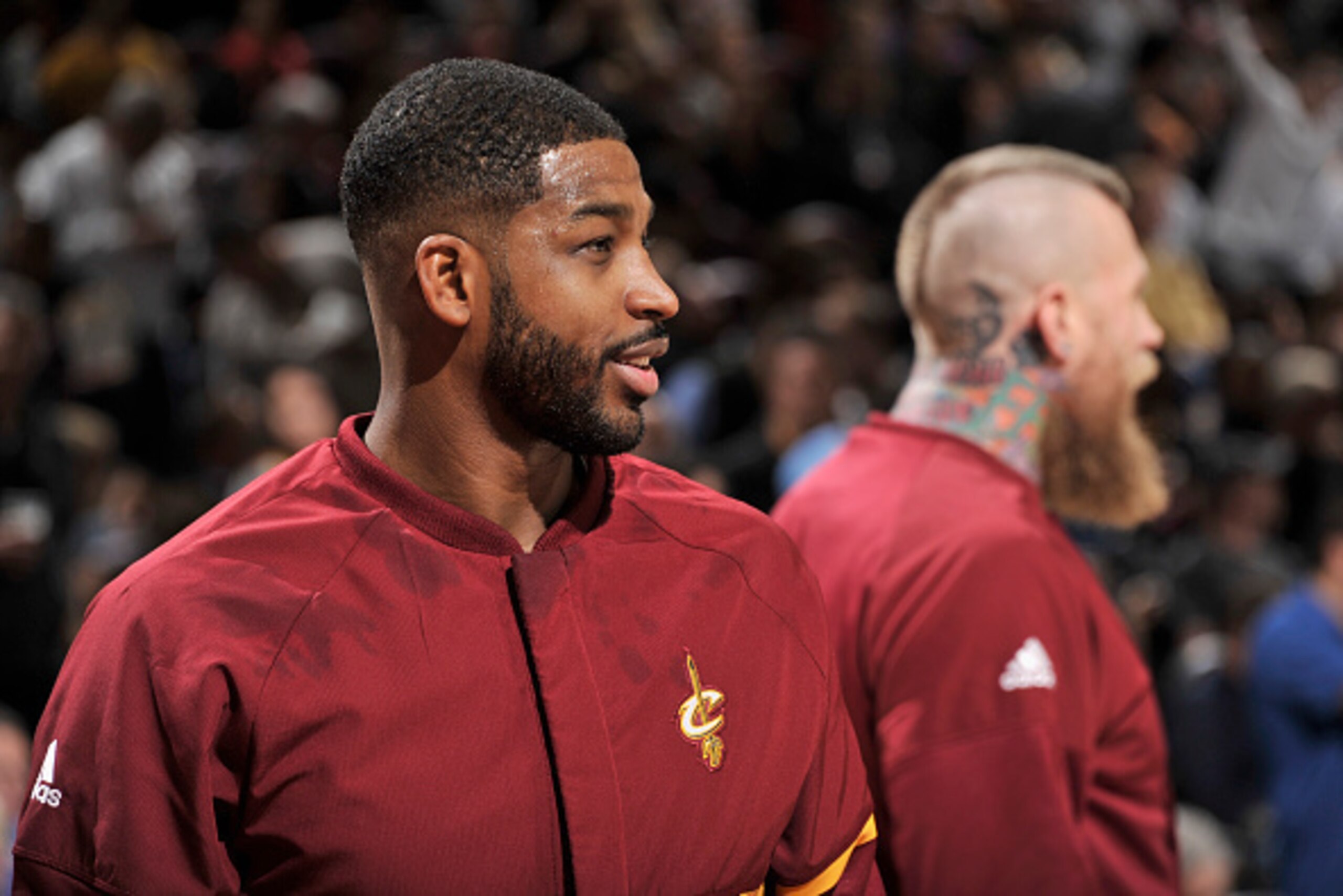 CLEVELAND, OH - NOVEMBER 3:  Tristan Thompson #13 of the Cleveland Cavaliers looks on as he warms up before the game against the Boston Celtics on November 3, 2016 at Quicken Loans Arena in Cleveland, Ohio. NOTE TO USER: User expressly acknowledges and ag