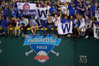 CLEVELAND, OH - NOVEMBER 02:  Chicago Cubs fans celebrate after the Cubs defeated the Cleveland Indians 8-7 in Game Seven of the 2016 World Series at Progressive Field on November 2, 2016 in Cleveland, Ohio. The Cubs win their first World Series in 108 ye