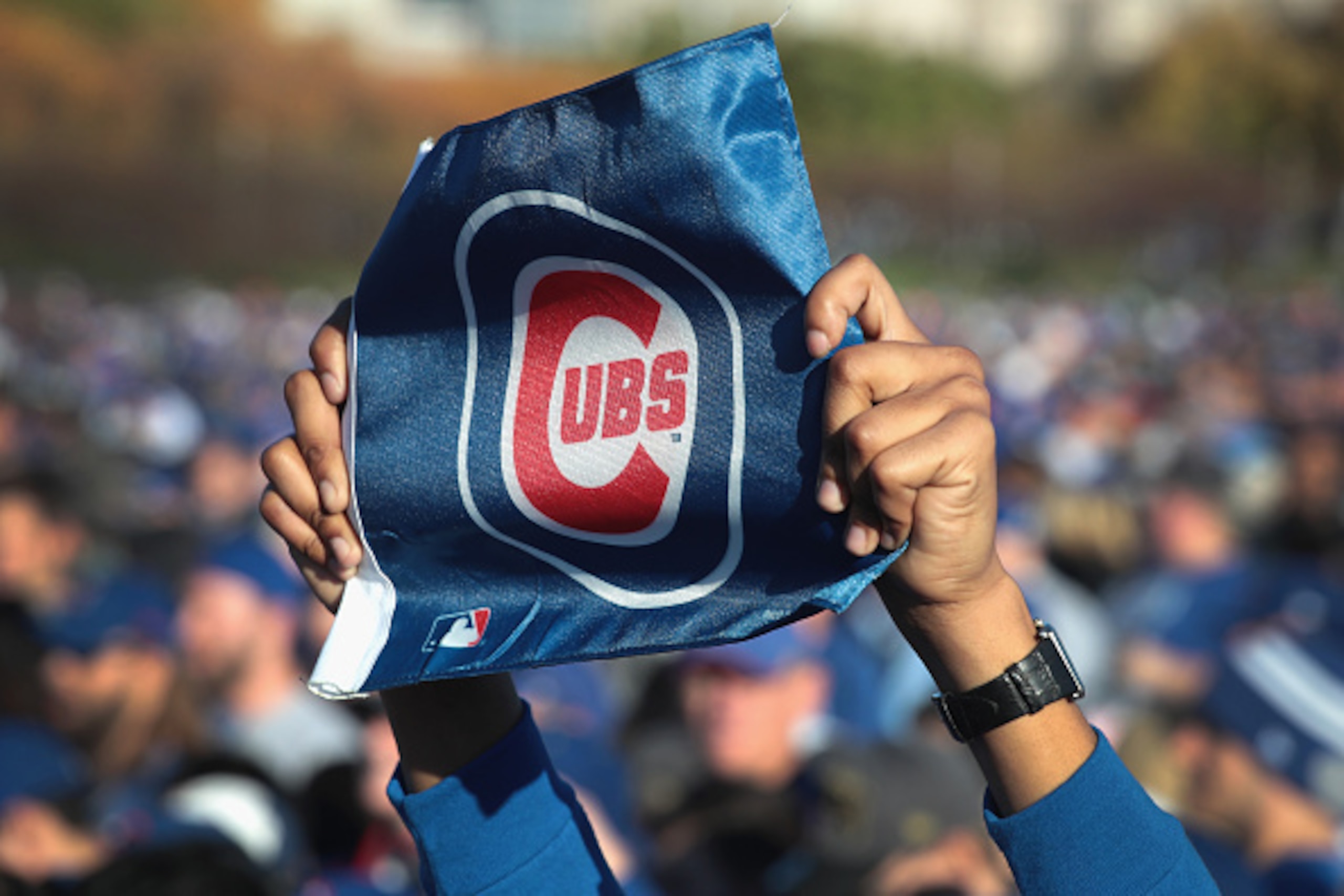 CHICAGO, IL - NOVEMBER 04: Chicago Cubs fans attend a rally in Grant Park to celebrate the team's World Series victory on November 4, 2016 in Chicago, Illinois. Hundreds of thousand of people lined the streets in downtown Chicago as the team paraded by i CHICAGO, IL - NOVEMBER 04: Chicago Cubs fans attend a rally in Grant Park to celebrate the team's World Series victory on November 4, 2016 in Chicago, Illinois. Hundreds of thousand of people lined the streets in downtown Chicago as the team paraded by i