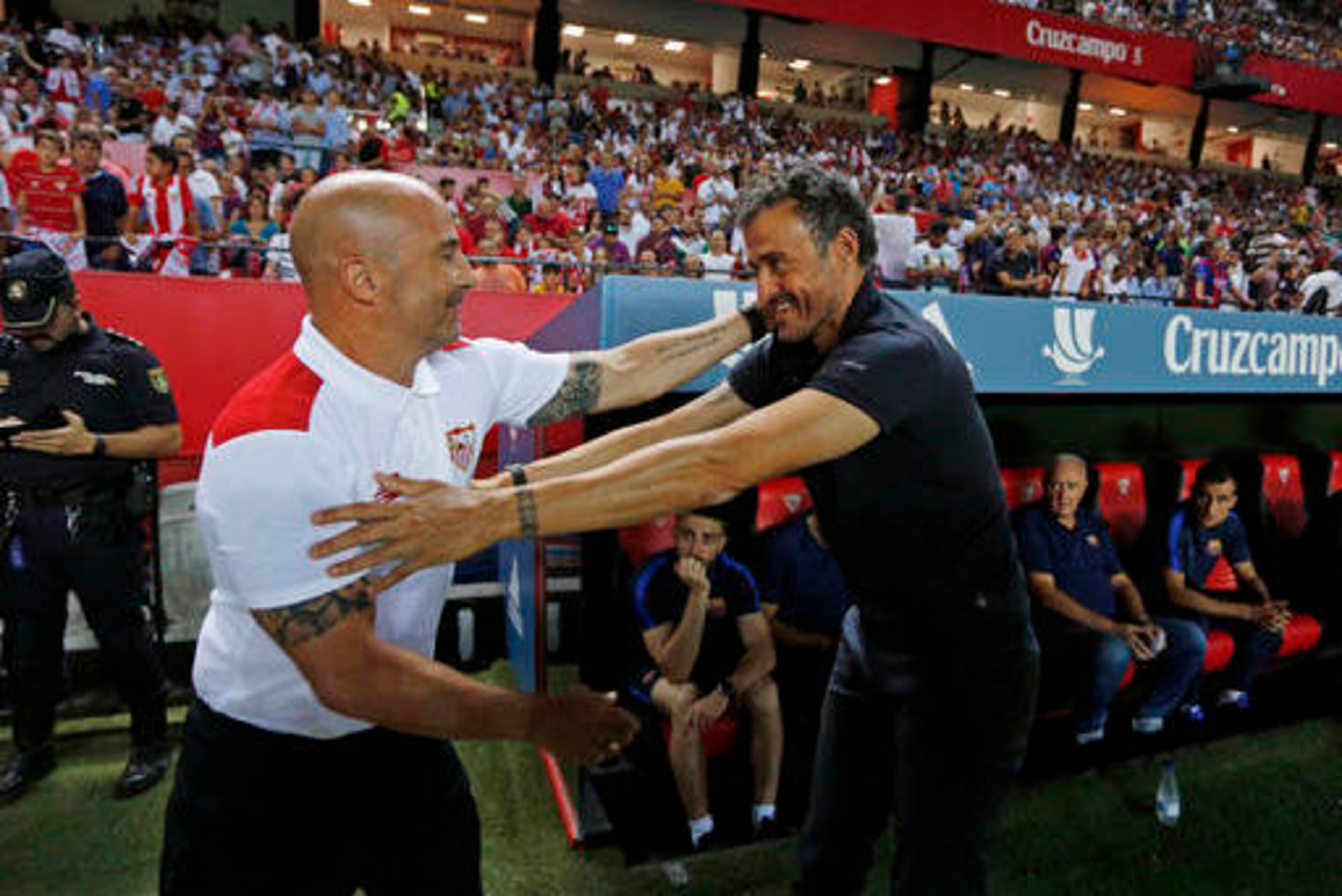 Jorge Sampaoli and Luis Enrique. Jorge Sampaoli and Luis Enrique.