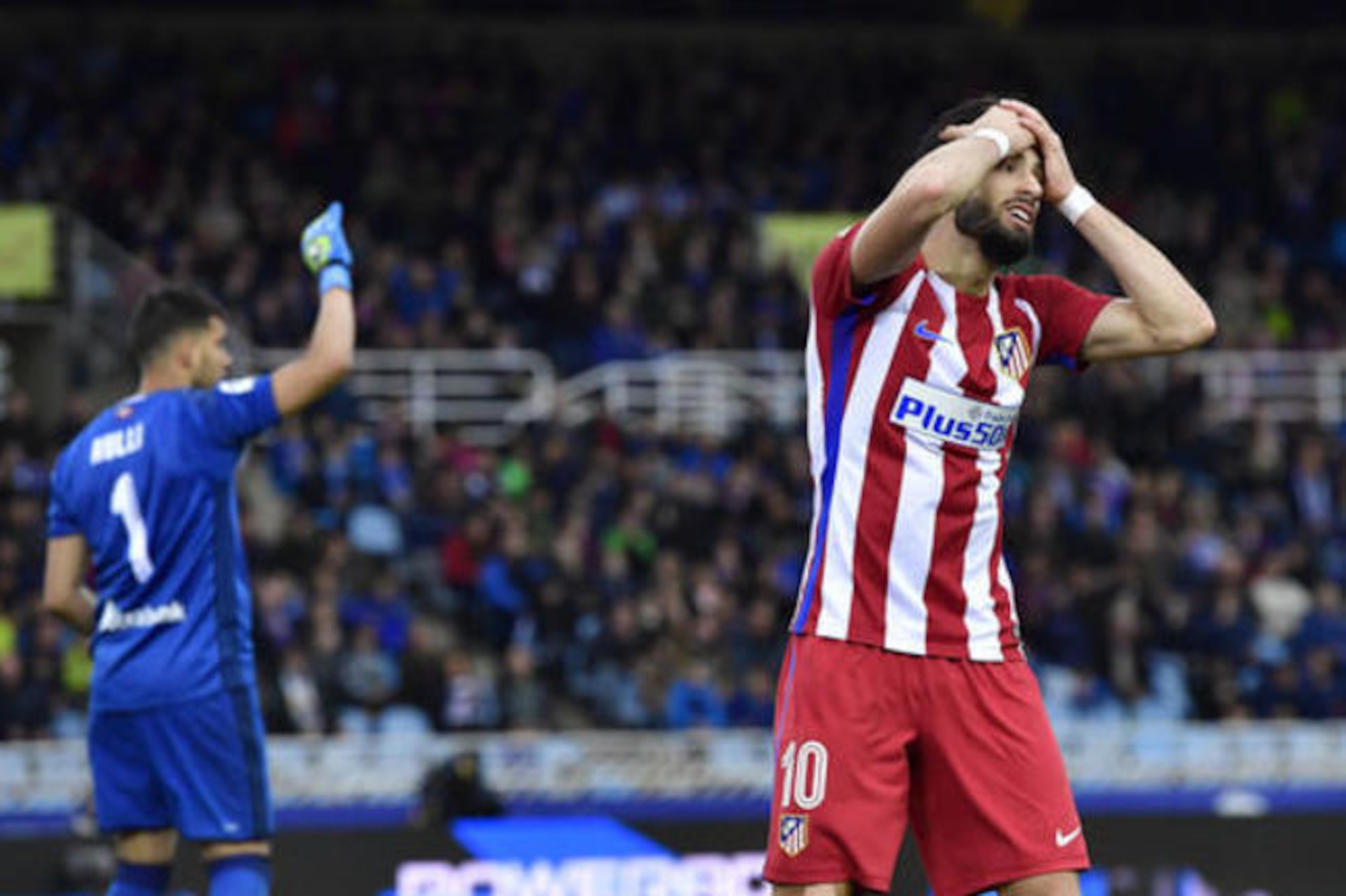 Yannick Carrasco cuts a frustrated figure. Yannick Carrasco cuts a frustrated figure.