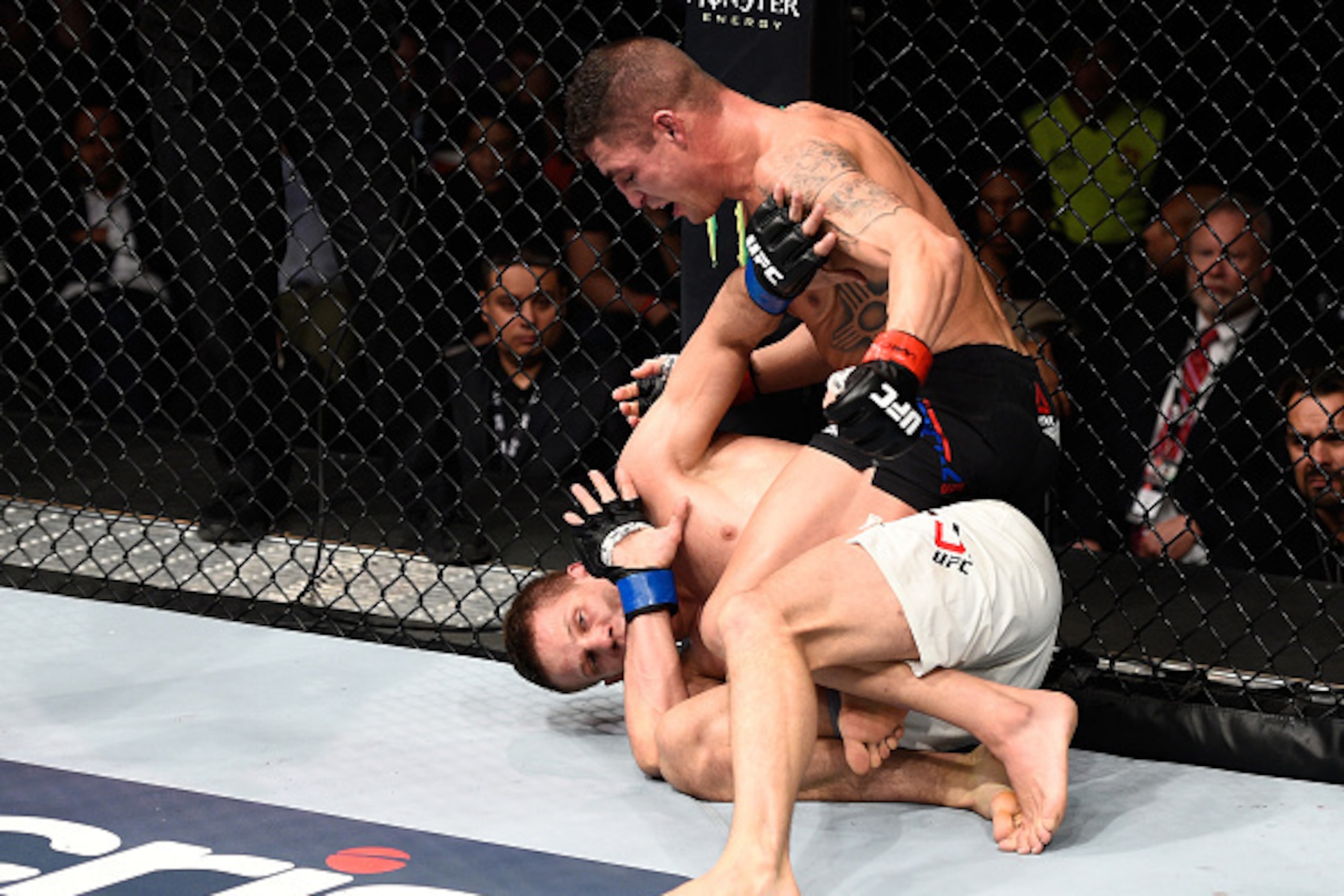 MEXICO CITY, MEXICO - NOVEMBER 05:  (R-L) Diego Sanchez of the United States punches Marcin Held of Poland in their lightweight bout during the UFC Fight Night event at Arena Ciudad de Mexico on November 5, 2016 in Mexico City, Mexico. (Photo by Jeff Bott
