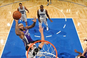 ORLANDO, FL - NOVEMBER 3: DeMarcus Cousins #15 of the Sacramento Kings shoots the ball during the game against the Orlando Magic on November 3, 2016 at Amway Center in Orlando, Florida. NOTE TO USER: User expressly acknowledges and agrees that, by downloa