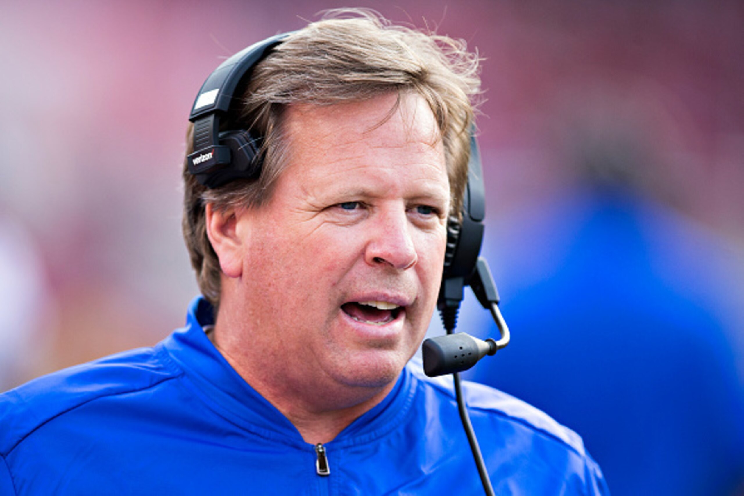 FAYETTEVILLE, AR - NOVEMBER 5:  Head Coach Jim McElwain of the Florida Gators on the sidelines during a game against the Arkansas Razorbacks at Razorback Stadium on November 5, 2016 in Fayetteville, Arkansas.  The Razorbacks defeated the Gators 31-10.  (P