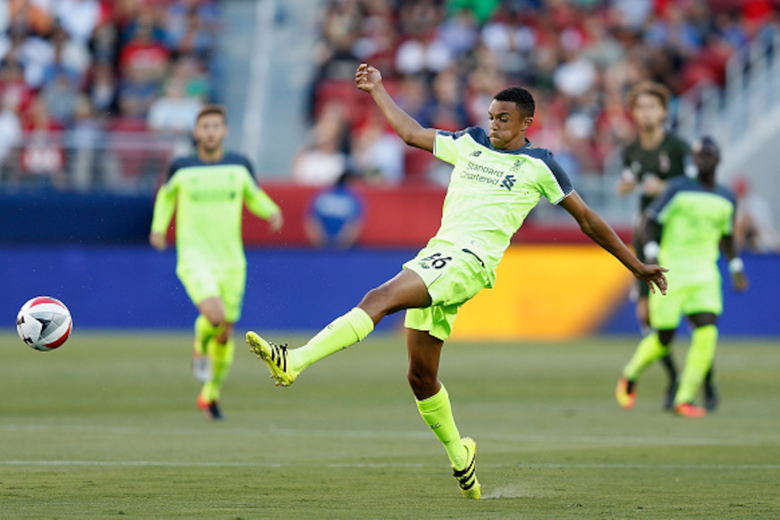 SANTA CLARA, CA - JULY 30: Trent Alexander-Arnold of Liverpool FC in action against AC Milan during the International Champions Cup match at Levi's Stadium on July 30, 2016 in Santa Clara, California. (Photo by Lachlan Cunningham/Getty Images) SANTA CLARA, CA - JULY 30: Trent Alexander-Arnold of Liverpool FC in action against AC Milan during the International Champions Cup match at Levi's Stadium on July 30, 2016 in Santa Clara, California. (Photo by Lachlan Cunningham/Getty Images)