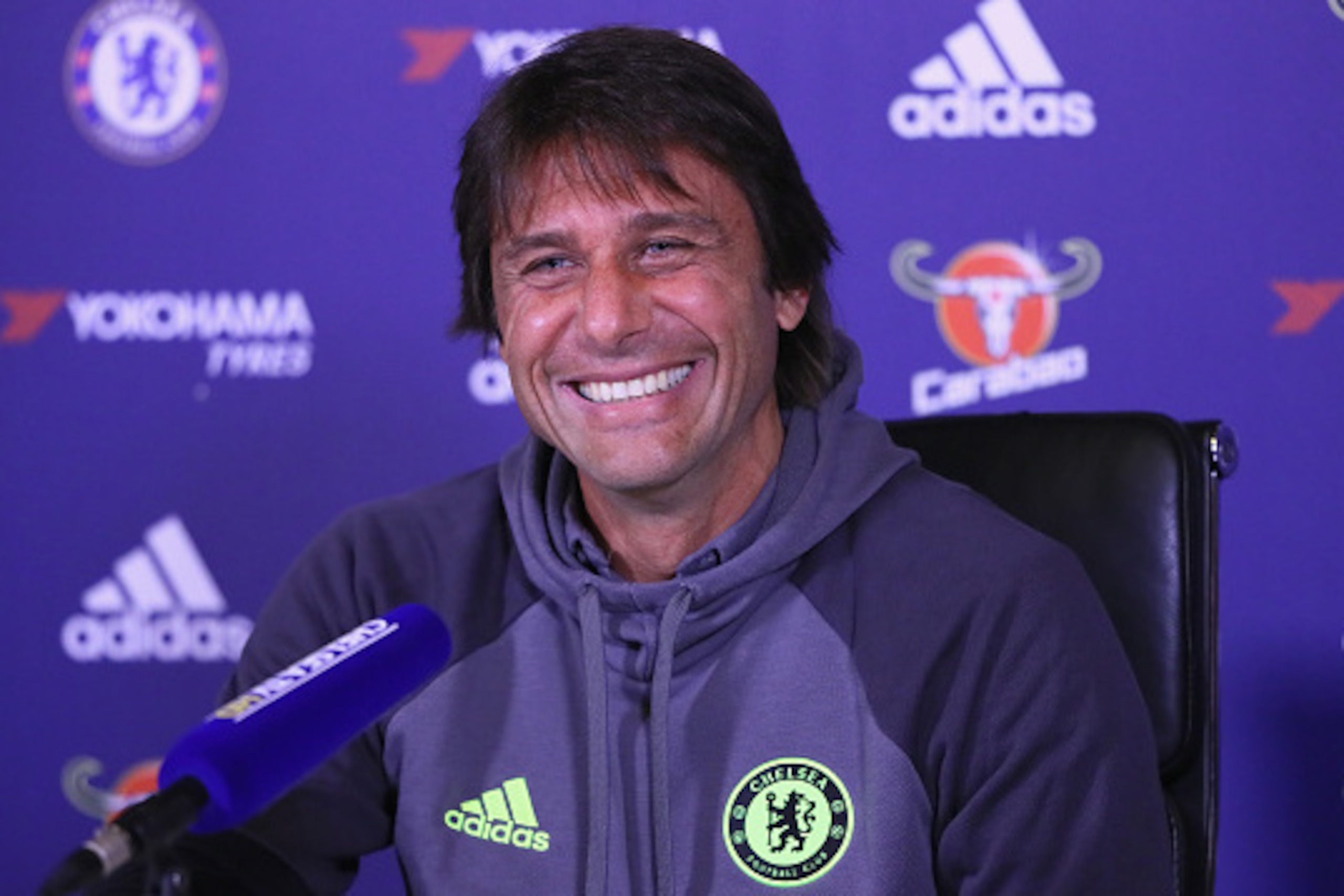 COBHAM, ENGLAND - OCTOBER 21:  Antonio Conte, Chelsea mananger, is pictured during a press conference at Chelsea Training Ground on October 21, 2016 in Cobham, England.  (Photo by Andrew Redington/Getty Images)