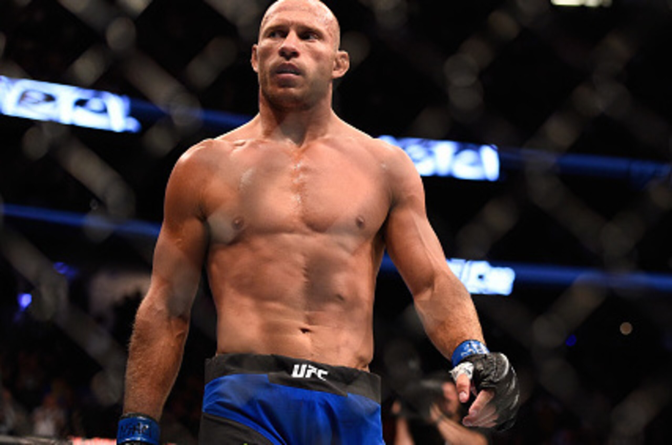 LAS VEGAS, NV - AUGUST 20:  Donald Cerrone celebrates after defeating Rick Story in their welterweight bout during the UFC 202 event at T-Mobile Arena on August 20, 2016 in Las Vegas, Nevada. (Photo by Jeff Bottari/Zuffa LLC/Zuffa LLC via Getty Images)