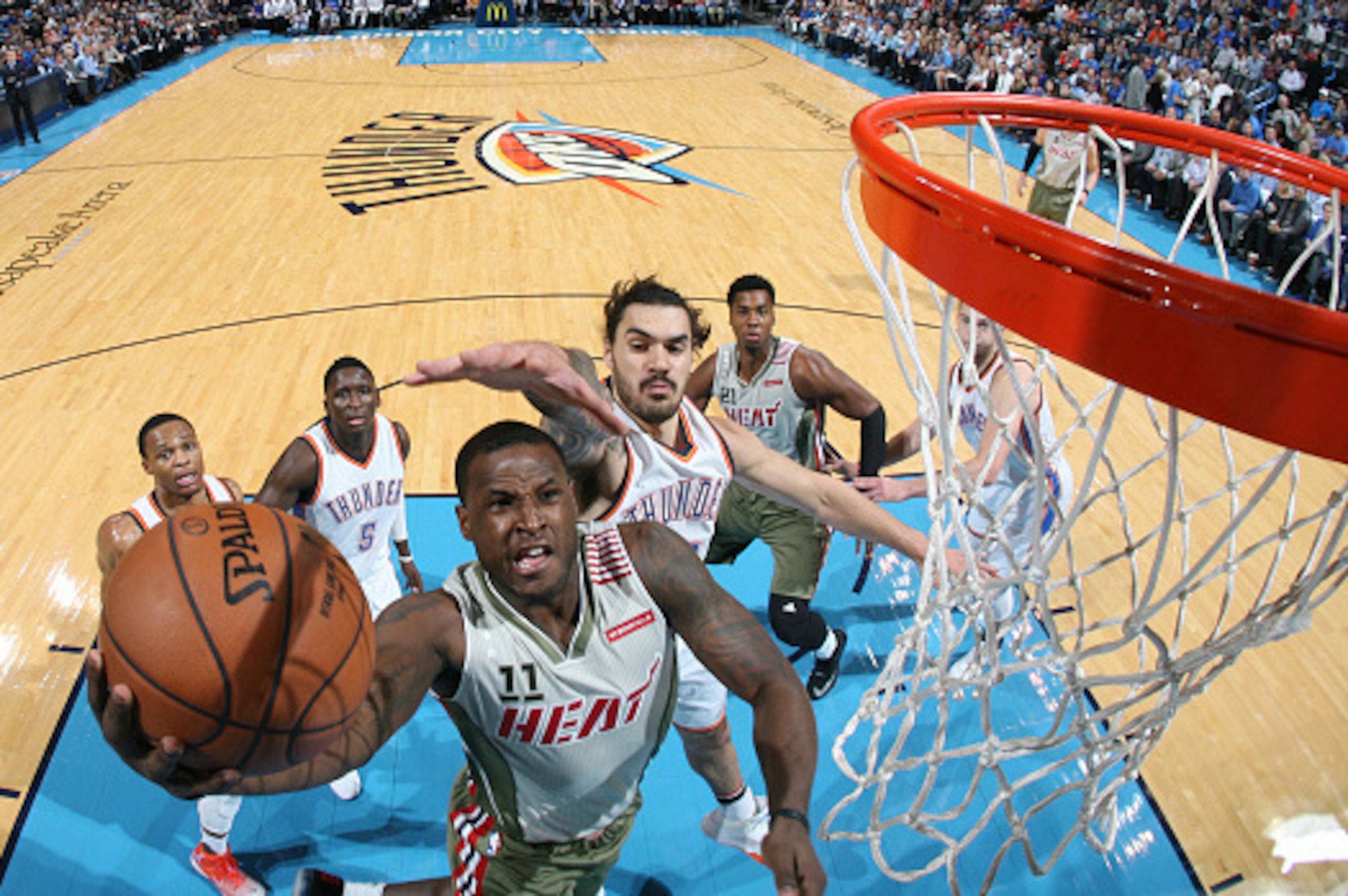 OKLAHOMA CITY, OK- NOVEMBER 7:  Dion Waiters #11 of the Miami Heat shoots the ball against the Oklahoma City Thunder during the game on November 7, 2016 at Chesapeake Energy Arena in Oklahoma City, Oklahoma. NOTE TO USER: User expressly acknowledges and a
