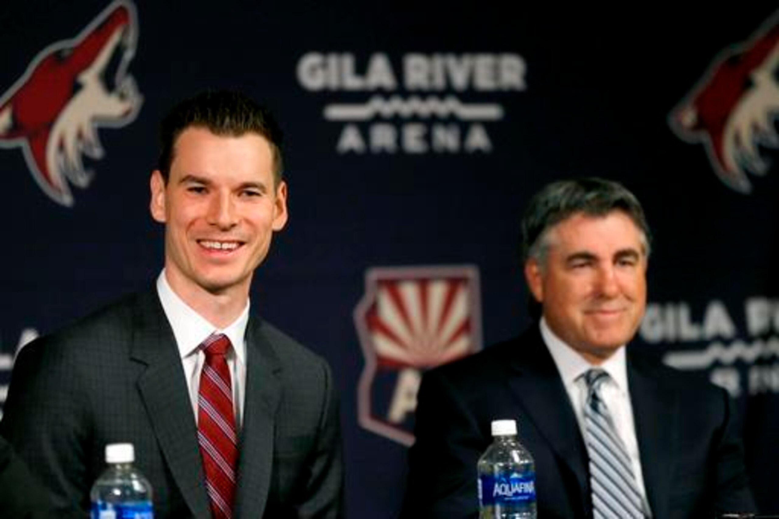 Chayka with Coyotes coach Dave Tippett