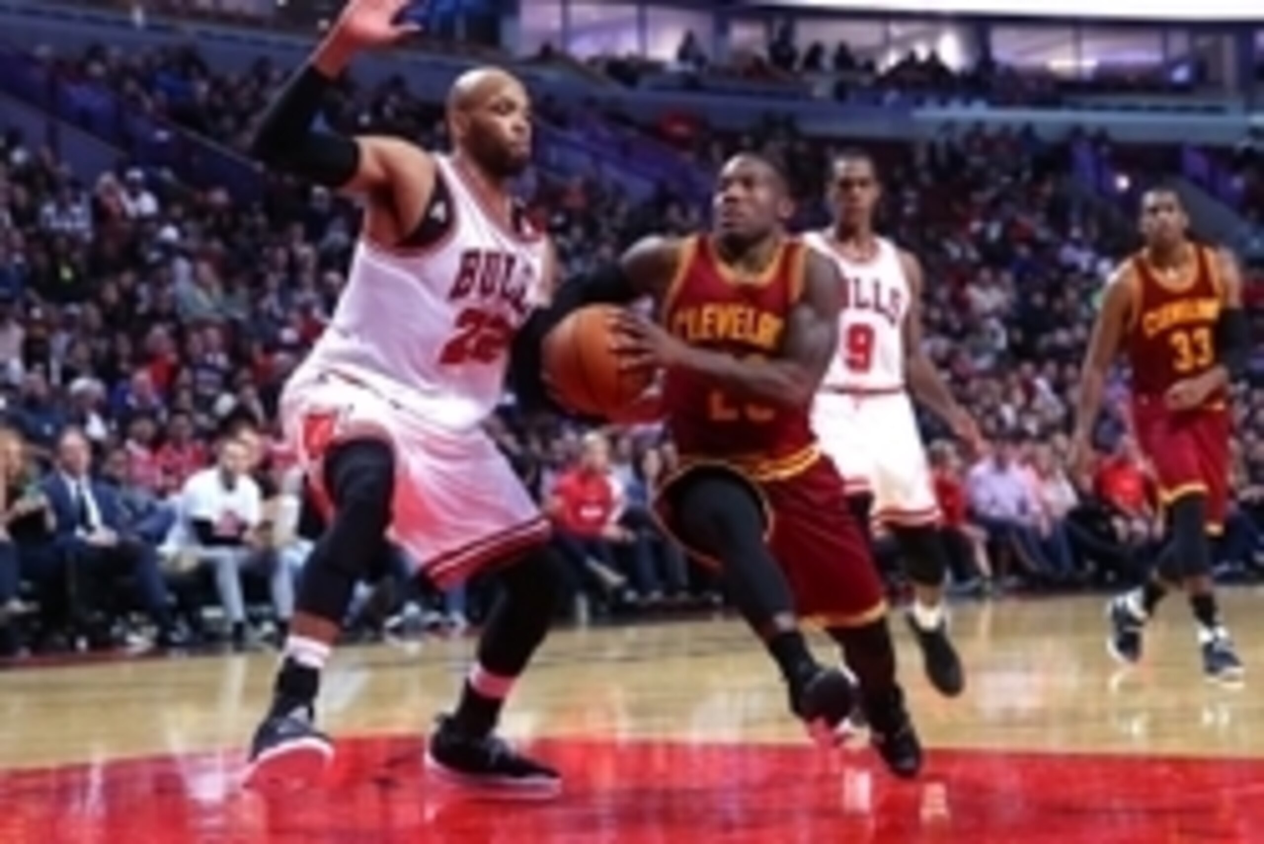Oct 14, 2016; Chicago, IL, USA; Cleveland Cavaliers guard Kay Felder (20) drives against Chicago Bulls forward Taj Gibson (22) during the second half at the United Center. Chicago won 118-108. Mandatory Credit: Dennis Wierzbicki-USA TODAY Sports Oct 14, 2016; Chicago, IL, USA; Cleveland Cavaliers guard Kay Felder (20) drives against Chicago Bulls forward Taj Gibson (22) during the second half at the United Center. Chicago won 118-108. Mandatory Credit: Dennis Wierzbicki-USA TODAY Sports