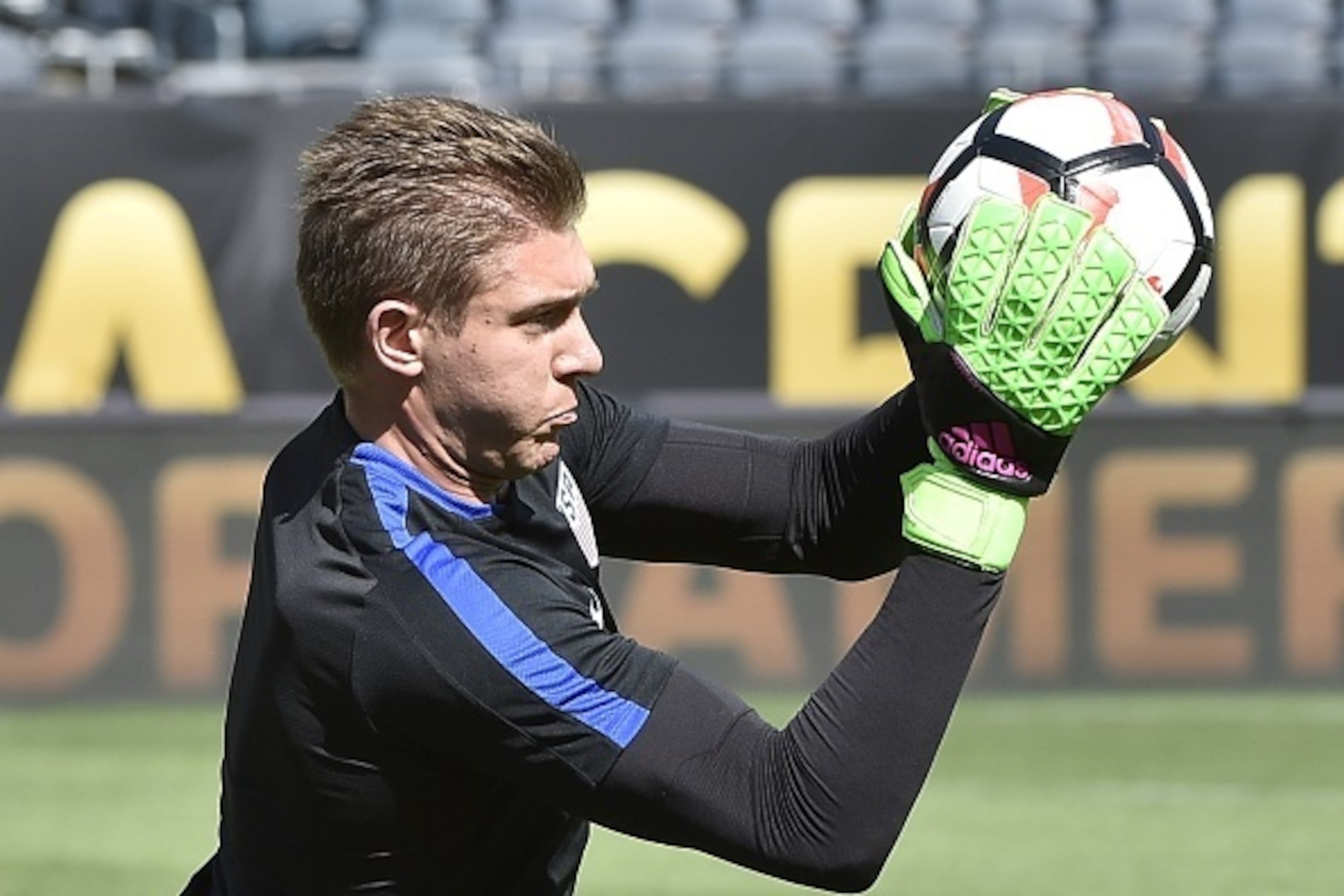 USA's goalkeeper Ethan Horvath during a training session at Soldier Field stadium in preparation for their match against Costa Rica at Soldier Field stadium in Chicago, Illinois  on June 6, 2016.  / AFP / OMAR TORRES        (Photo credit should read OMAR 