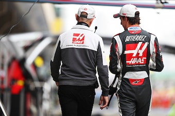 SHANGHAI, CHINA - APRIL 16:  Esteban Gutierrez of Mexico and Haas F1 in the Pitlane during qualifying for the Formula One Grand Prix of China at Shanghai International Circuit on April 16, 2016 in Shanghai, China.  (Photo by Mark Thompson/Getty Images)