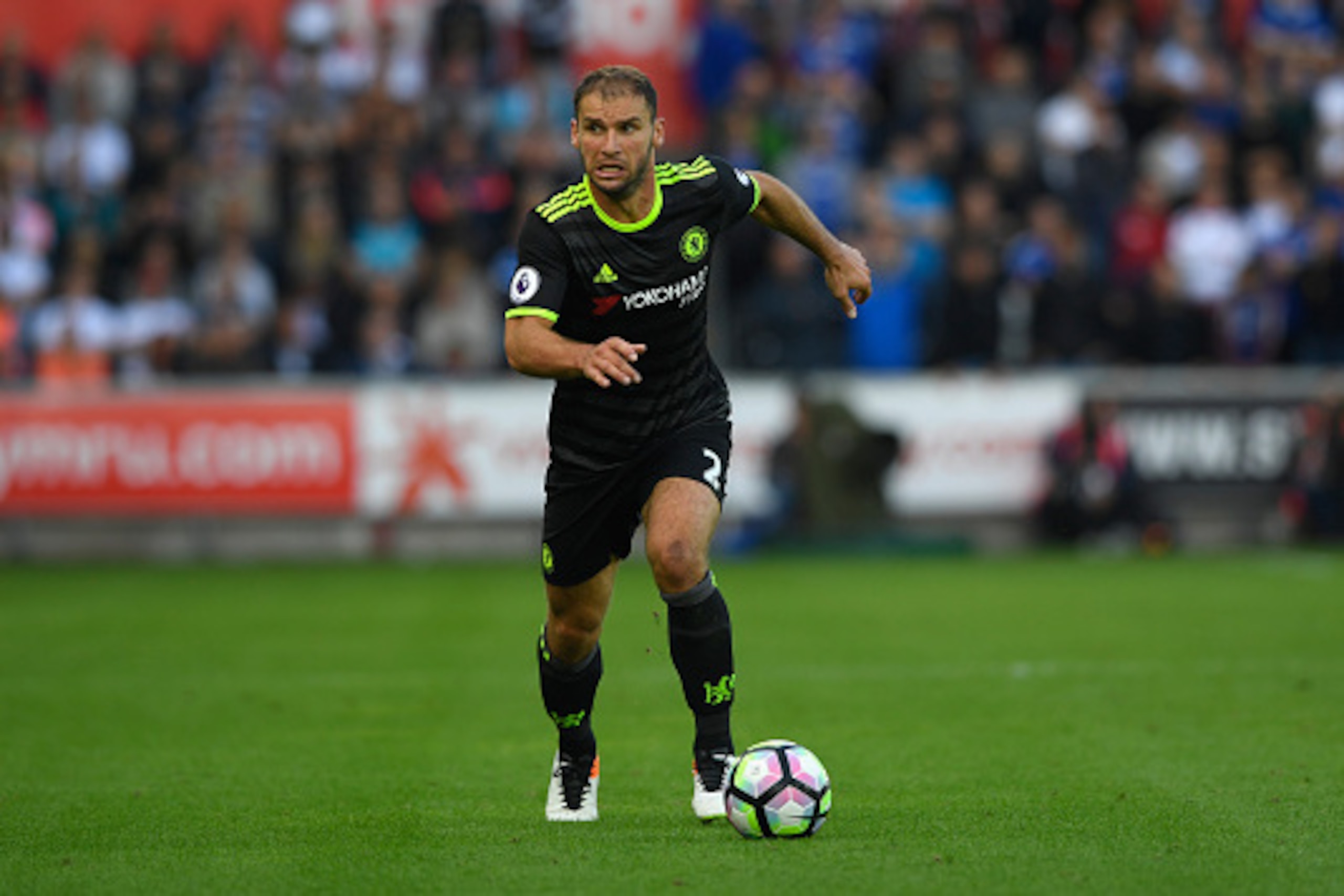 SWANSEA, WALES - SEPTEMBER 11:  Chelsea player Branislav Ivanovic in action during the Premier League match between Swansea City and Chelsea at Liberty Stadium on September 11, 2016 in Swansea, Wales.  (Photo by Stu Forster/Getty Images)