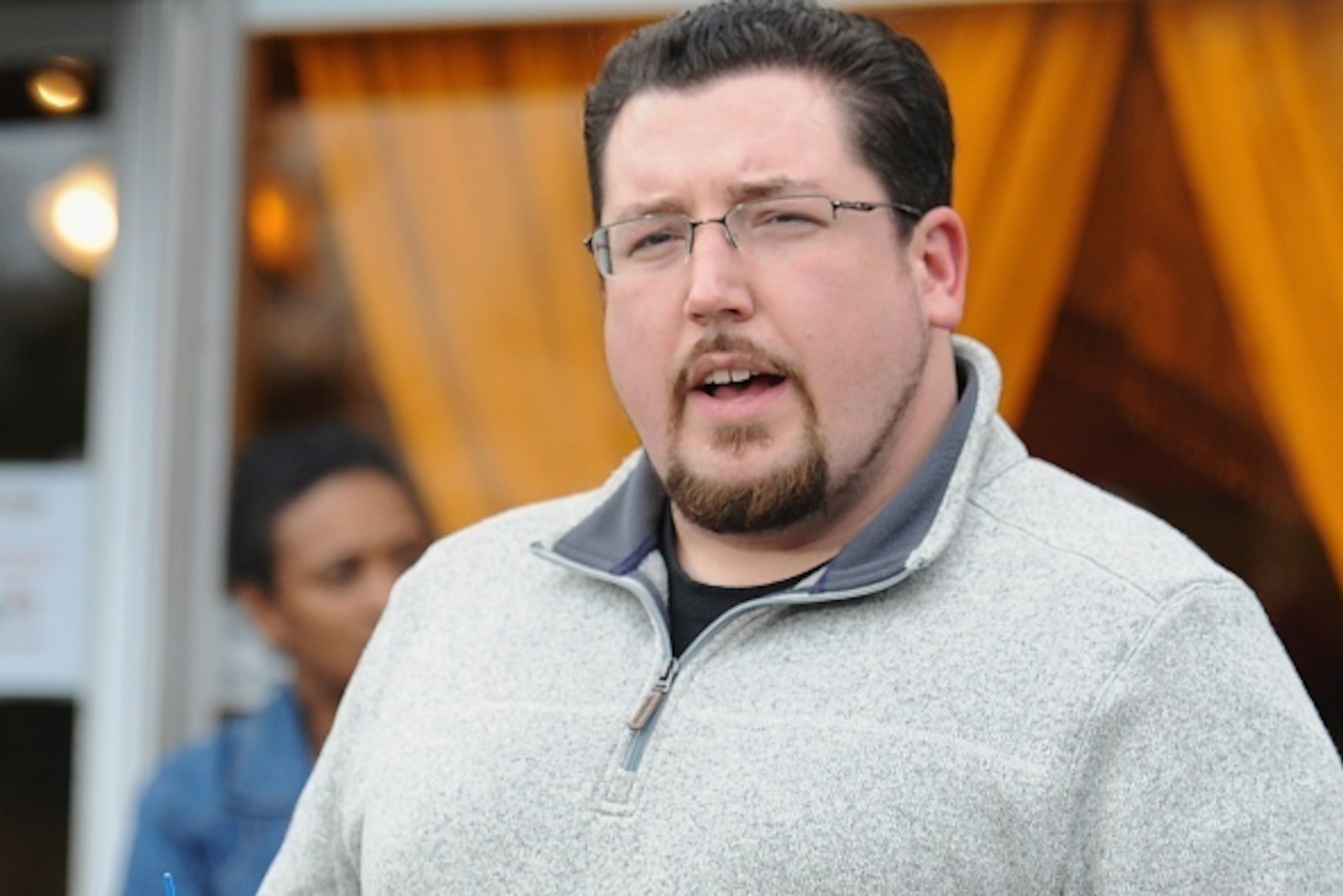 Ferguson mayor James Knowles speaks during a press conference with a number of local small business owners  in Ferguson, Missouri on March 14, 2015. Five Ferguson residents have taken a first step toward ousting the city's mayor in the wake of a federal p