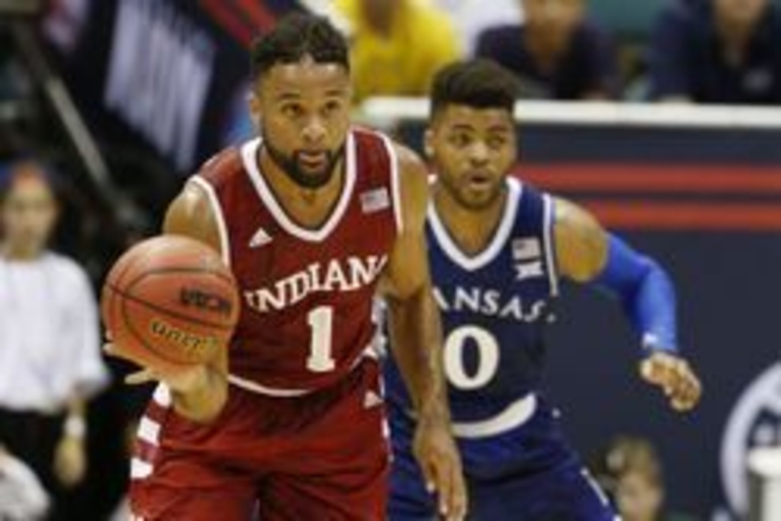 Nov 11, 2016; Honolulu, HI, USA; Indiana Hoosiers guard James Blackmon Jr. (1) brings the ball up court against the Kansas Jayhawks at the Stan Sheriff Center. Mandatory Credit: Brian Spurlock-USA TODAY Sports