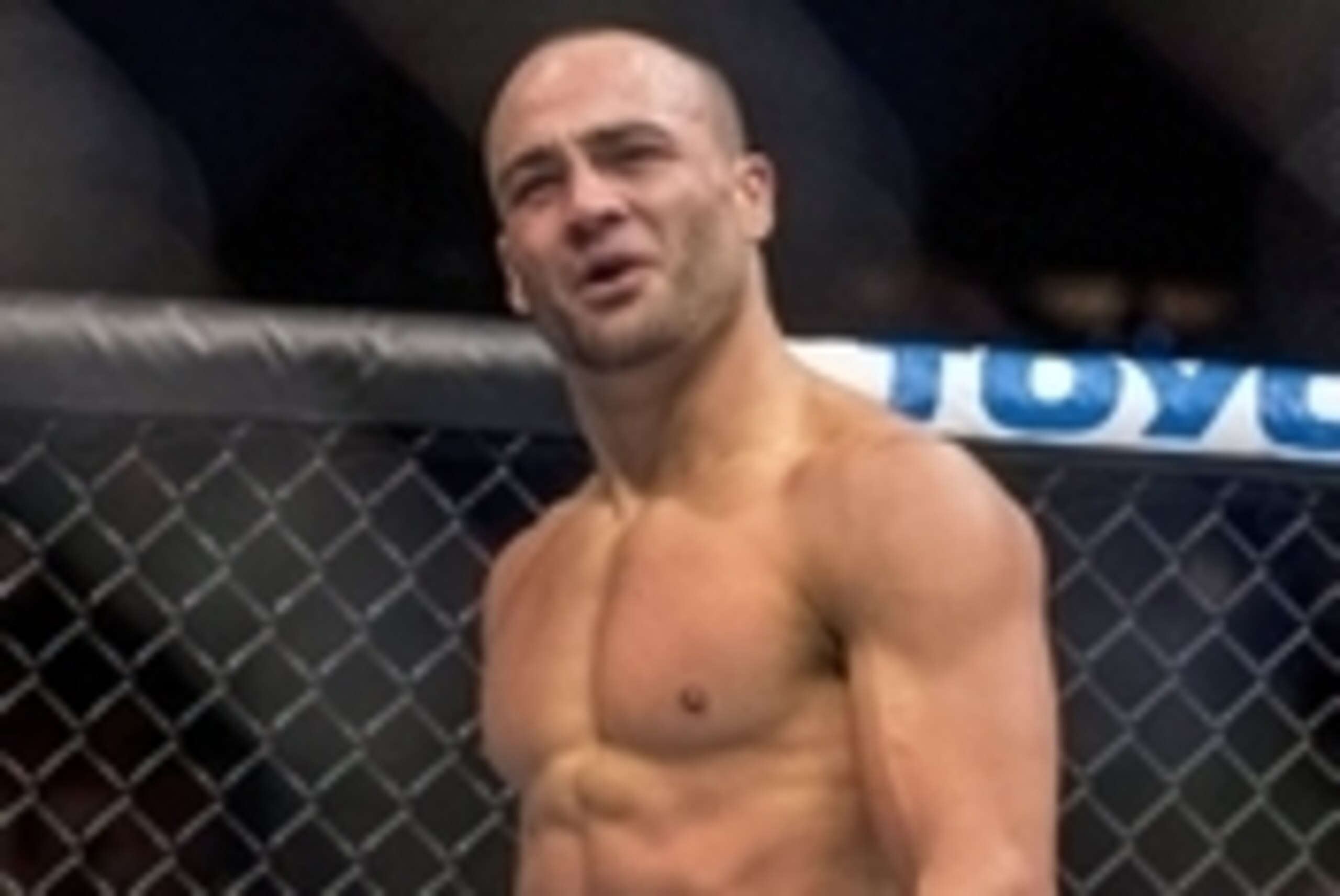 Jul 7, 2016; Las Vegas, NV, USA; Eddie Alvarez reacts following his victory against Rafael Dos Anjos during UFC Fight Night at MGM Grand Graden Arena. Mandatory Credit: Joshua Dahl-USA TODAY Sports