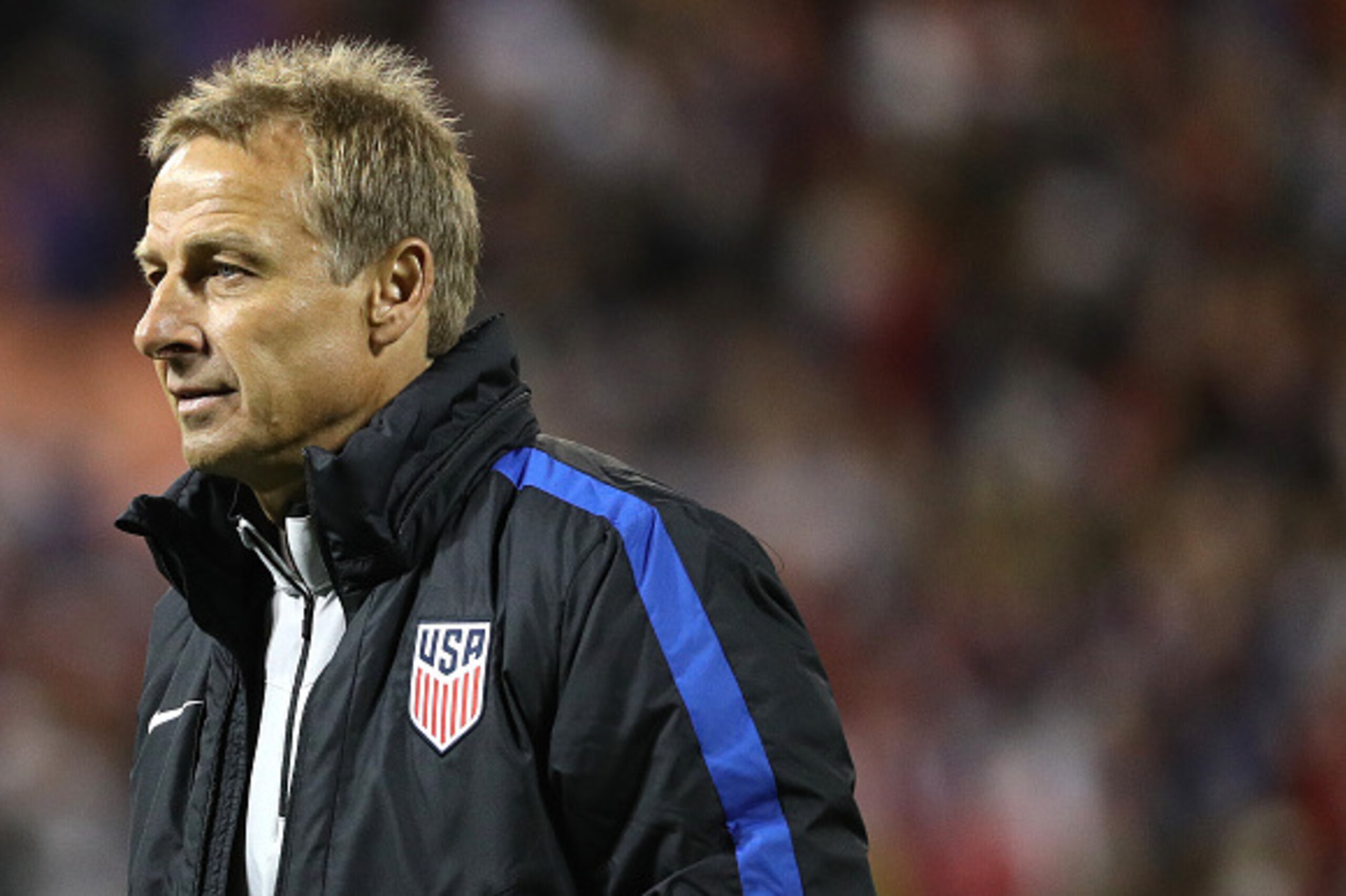 WASHINGTON, DC - OCTOBER 11: Head coach Jurgen Klinsmann of the United States looks on after playing against New Zealand during an International Friendly at RFK Stadium on October 11, 2016 in Washington, DC. (Photo by Patrick Smith/Getty Images)