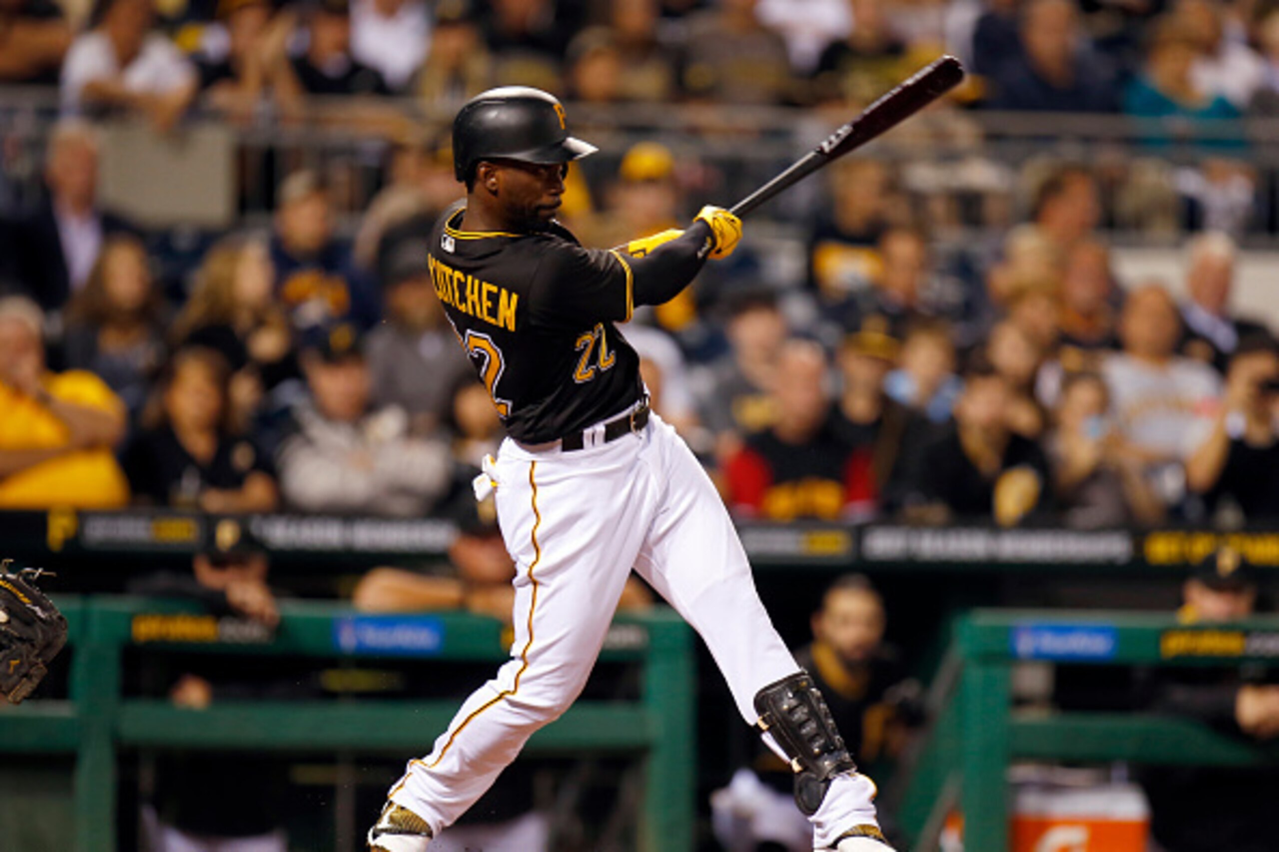 PITTSBURGH, PA - SEPTEMBER 26:  Andrew McCutchen #22 of the Pittsburgh Pirates in action during the game against the Chicago Cubs at PNC Park on September 26, 2016 in Pittsburgh, Pennsylvania.  (Photo by Justin K. Aller/Getty Images)